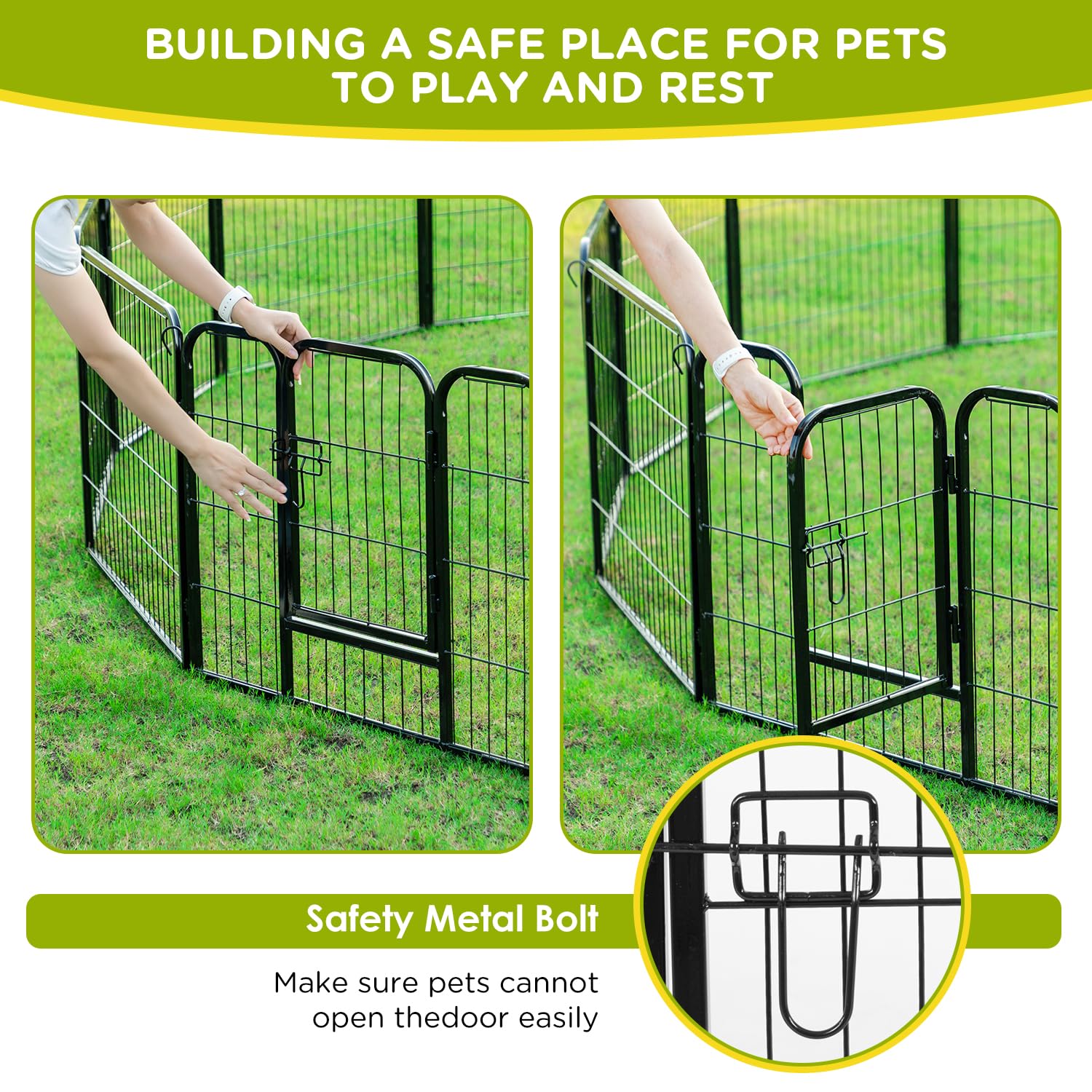 Bestpet Dog Playpen Indoor 24 Inch Height 12 Panels Dog Pen For Small And Medium Dogs, Exercise Pen Pet Dog Fence With Doors Pet
