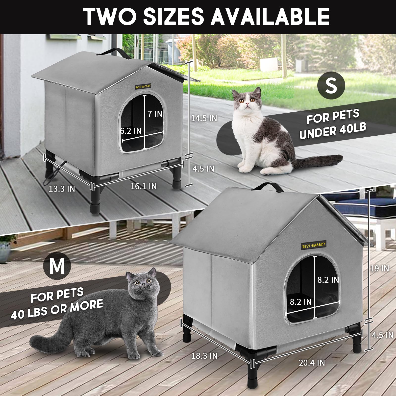 Heated Cat House For Indoor Cats In Winter, Waterproof, Fully Insulated Shelter For Stray And Feral Cats, Great For Cat Houses F