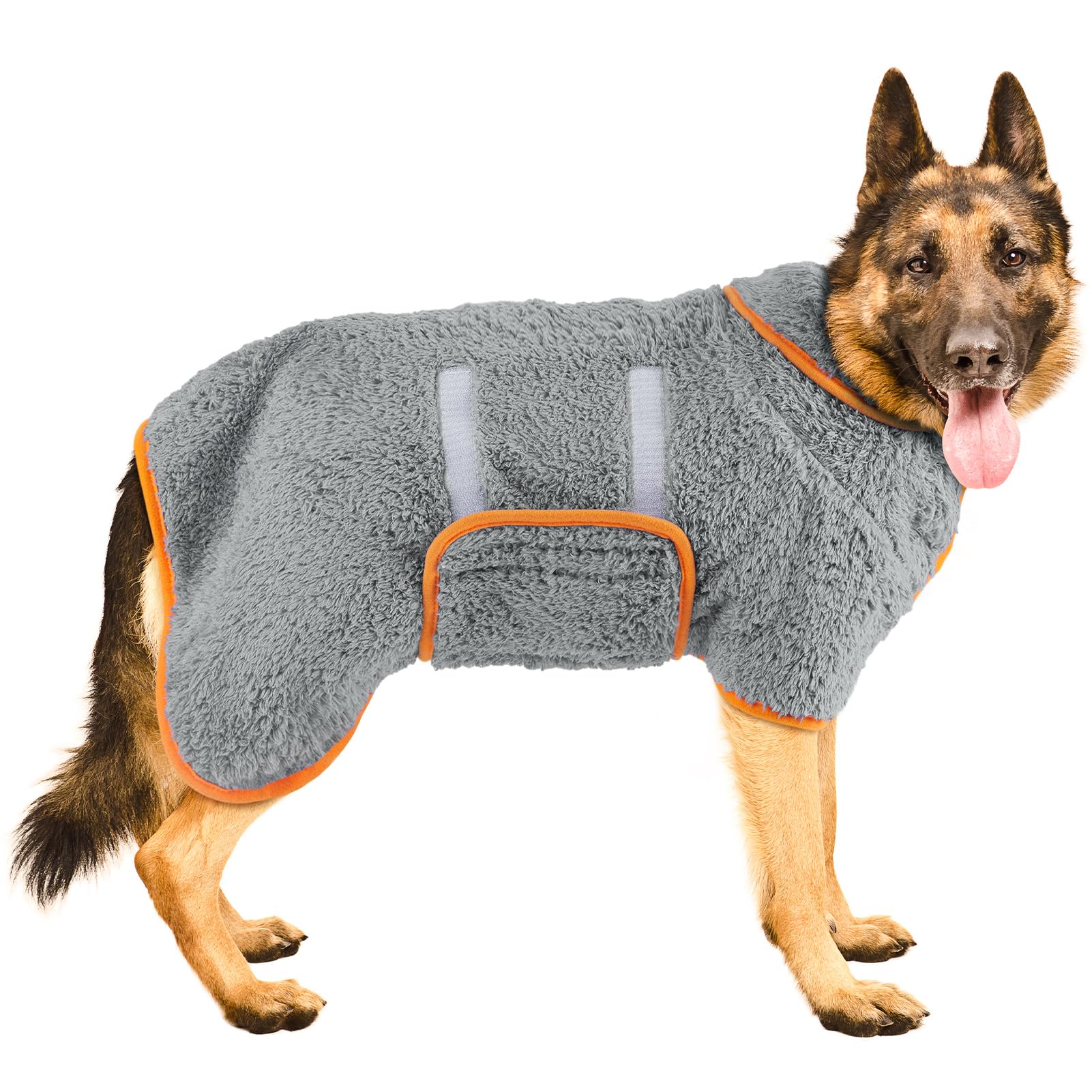 Bienbee Dog Bathrobe, Quick Drying Super Absorbent Dog Robes For After Bath, Warm Keeping Dogs Towel, Dogs Bath Supplies, Gray X