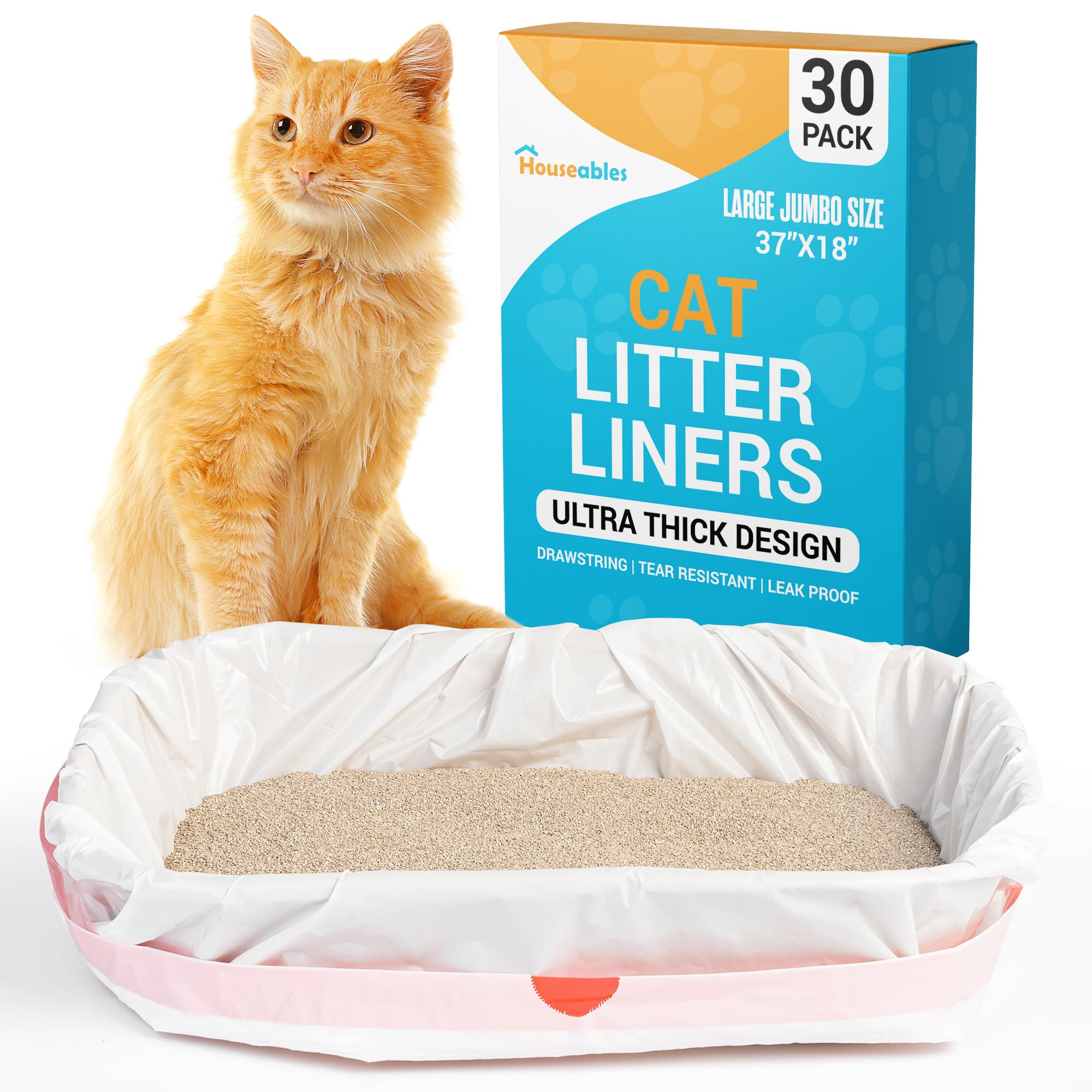 Litter Box Liners, Cat Litter Bags, Cat Litter Box Liners, 30 Pk, Cat Litter Liners, Litter Bags, Litter Liners, Litter Box Bags Liners, Kitty Litterbox Liner Bags, Cat Pan Liners, Unscented, Jumbo