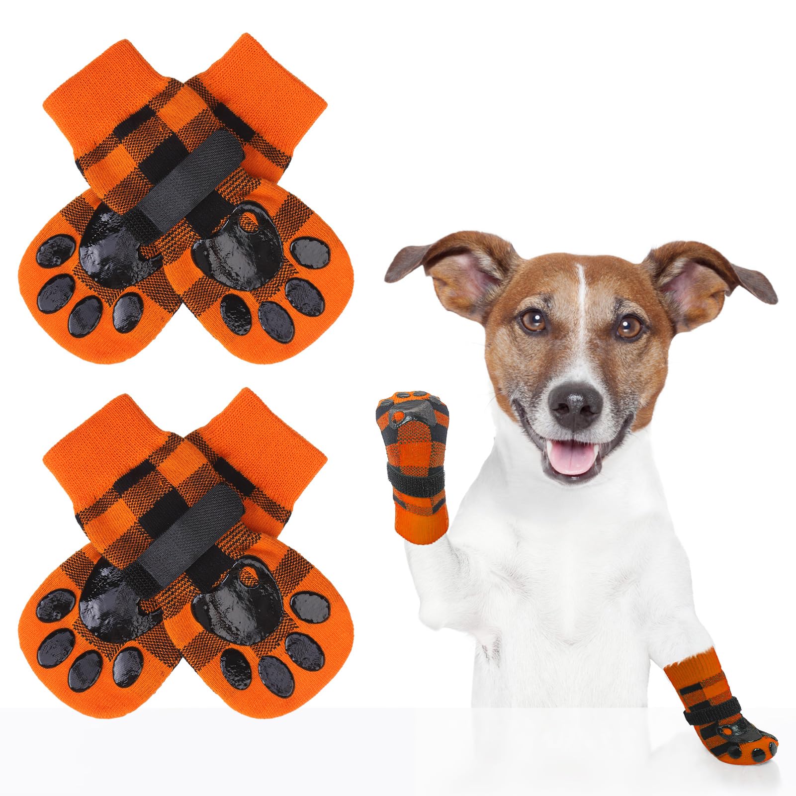 Scenereal Anti Slip Dog Socks For Hardwood Floors, Cold/Hot Pavement Double Sides Dog Boots & Paw Protectors To Prevent Licking 