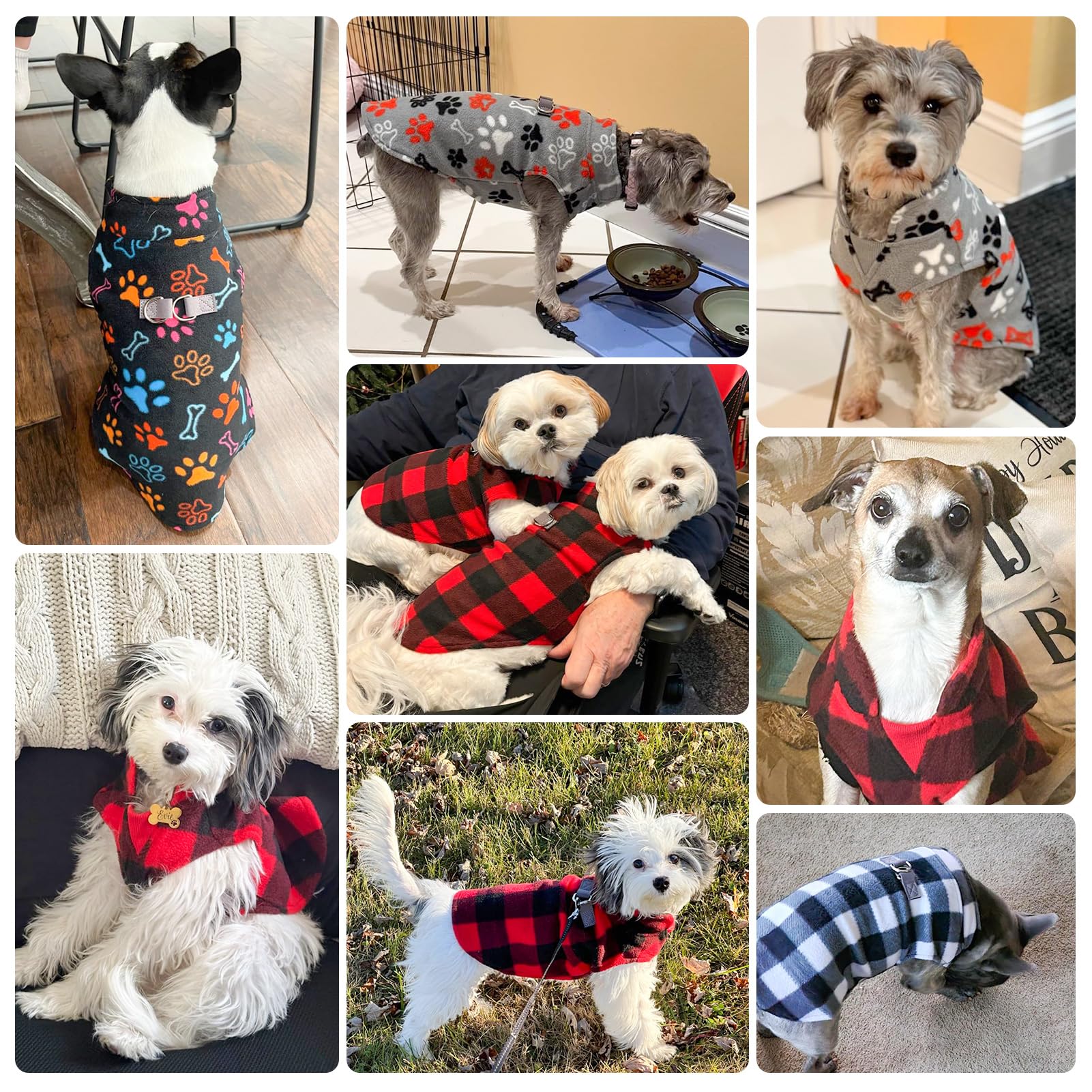 Beautyzoo Small Dog Sweater Fleece Vest Winter Jacket, D-Ring Leash Attachment For Xs S Puppy Medium Sized Breeds Dogs, Cold Wea