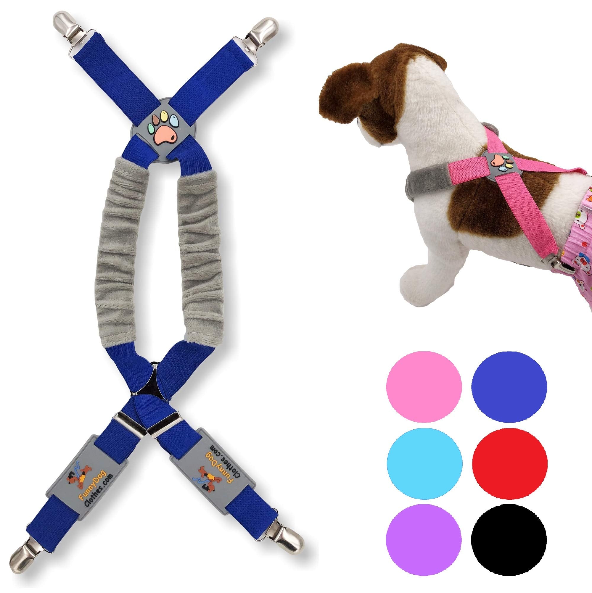 Funnydogclothes Dog Suspenders For Pet Clothes Apparel Diapers Pants Skirt Belly Bands Small Medium And Large Dogs (Xs/M: 9Lb - 