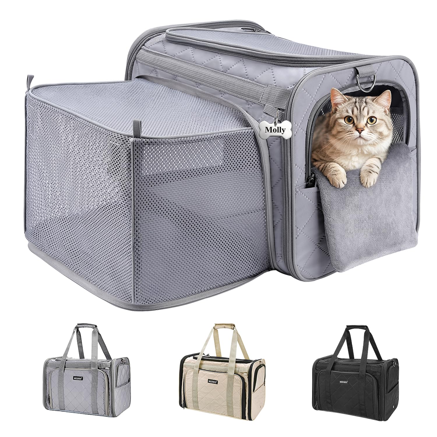 Midog Cat Carrier For Small To Medium-Sized Cats,Up To 15 Lbs, Tsa Airline Approved Soft Sided Pet Carrier,Collapsible Travel Ca