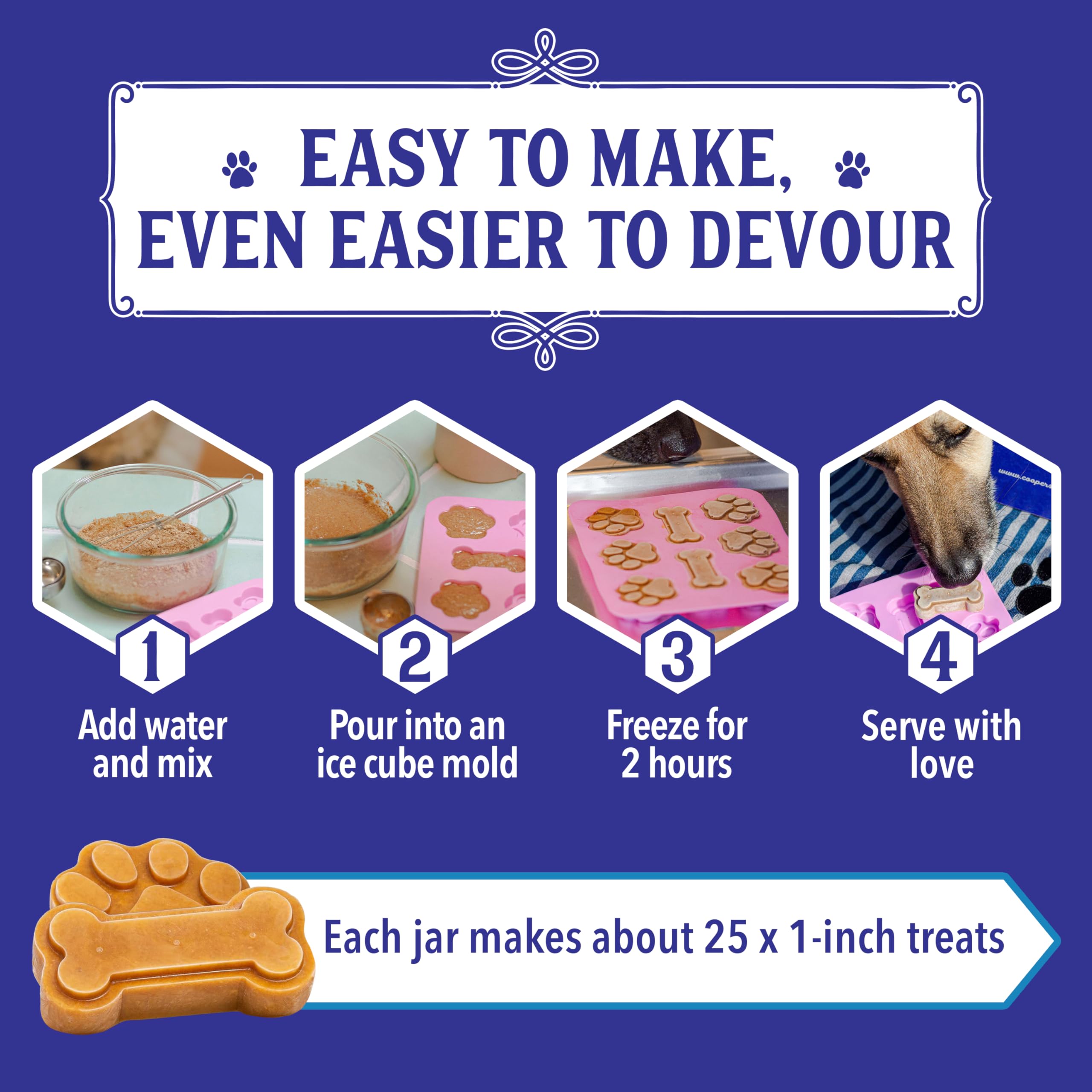 Cooper's Treats Pupsicle Mix - Make Your Own Dog Treats - 4.3oz Beef & Cheddar, Pup Ice Cream Kit