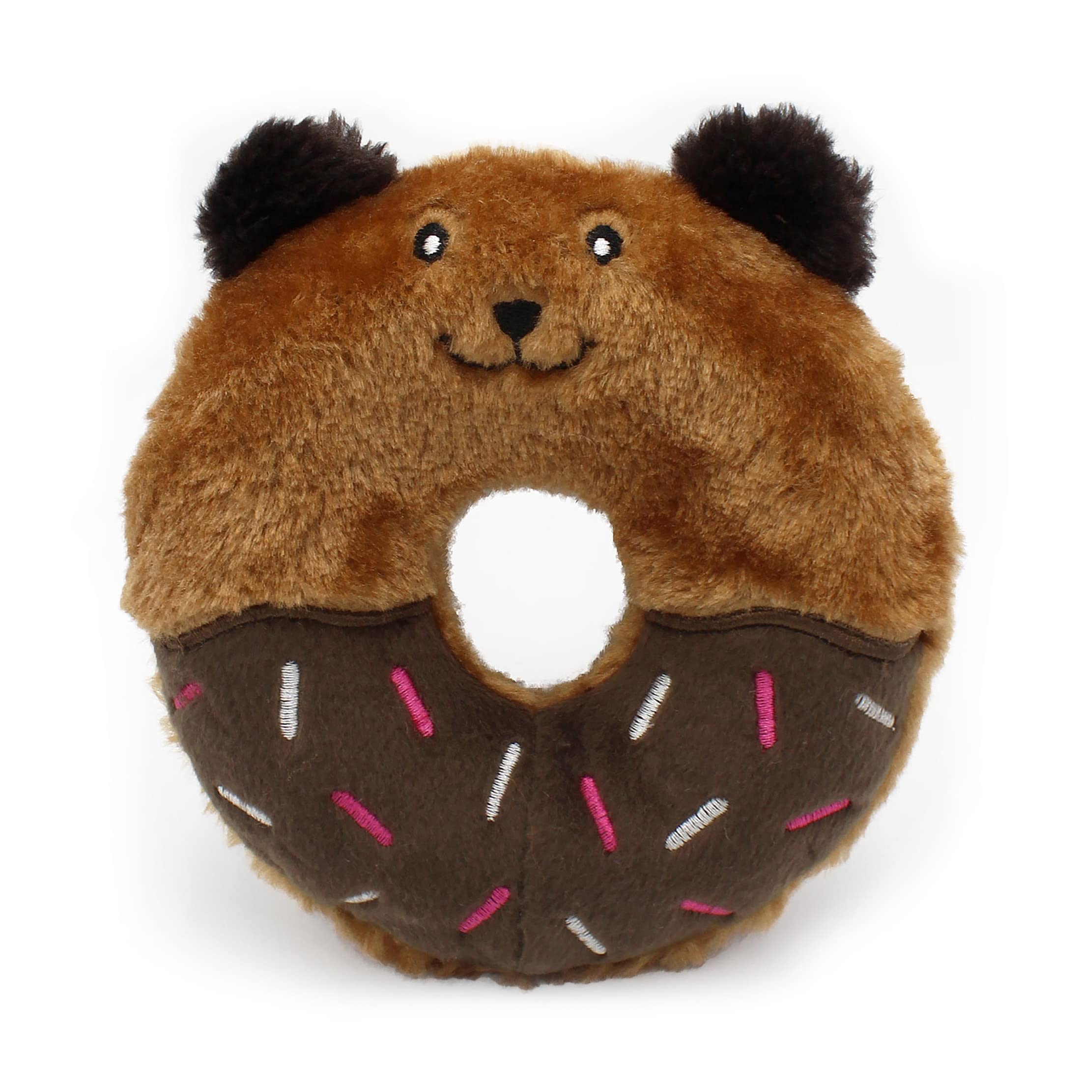 Zippypaws - Original Donutz - No Stuffing, Squeaky Plush Dog Toy - St. Patrick'S Shamrock Green, Original Size