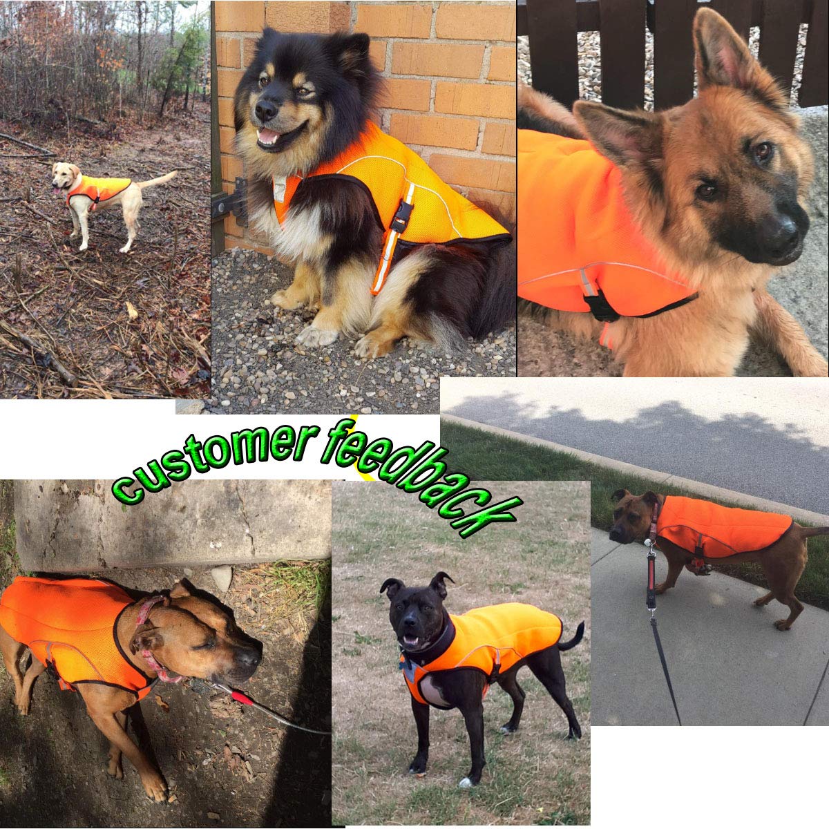 Smartelf Dog Cooling Vest Swamp Cooler Coat,Evaporative Jacket Safety Reflective Vest For Large Dogs Walking Outdoor Hunting Training Camping Orange-L