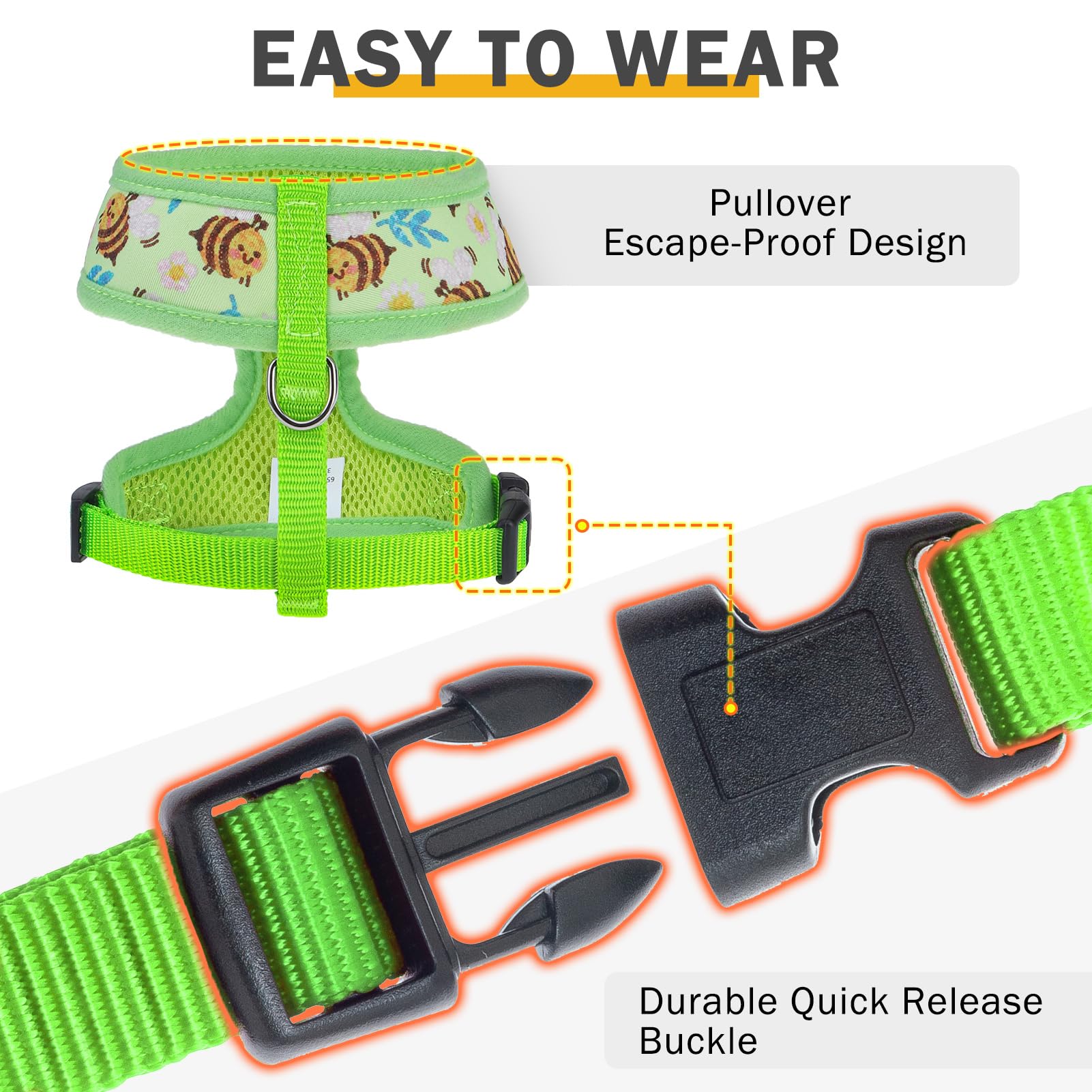 Scenereal Small Dog Harness And Leash Collar Set - No Pull Dog Harness For Small & Medium Sized Dogs - Soft Mesh Vest For Puppie