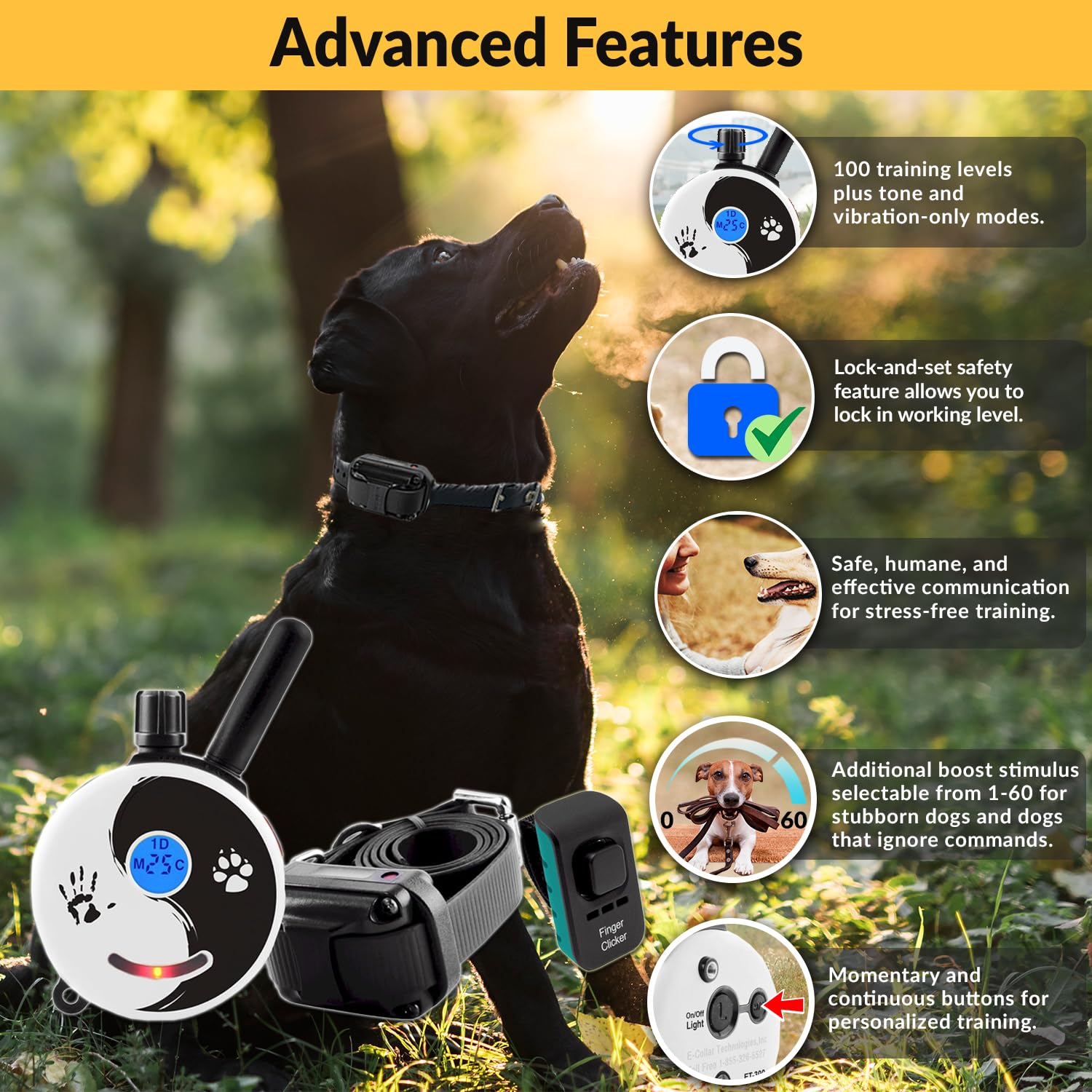 E-Collar - Educator Zen-300-1/2 Mile Waterproof Remote Dog Training Collar Includes Premium Finger Clicker Trainer, 100 Programm