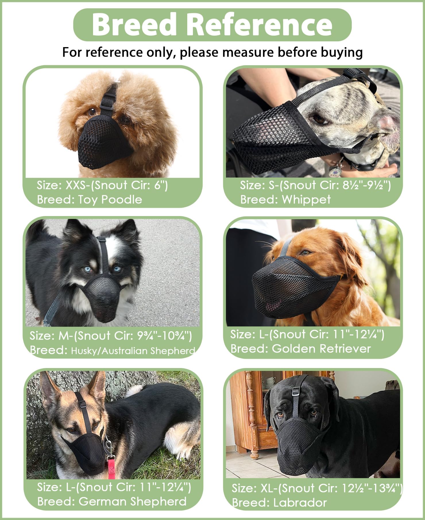 Mayerzon Dog Muzzle, Patented Soft Mesh Muzzle For Small Medium Large Dogs For Scavenging Biting Licking And Chewing, Allows To