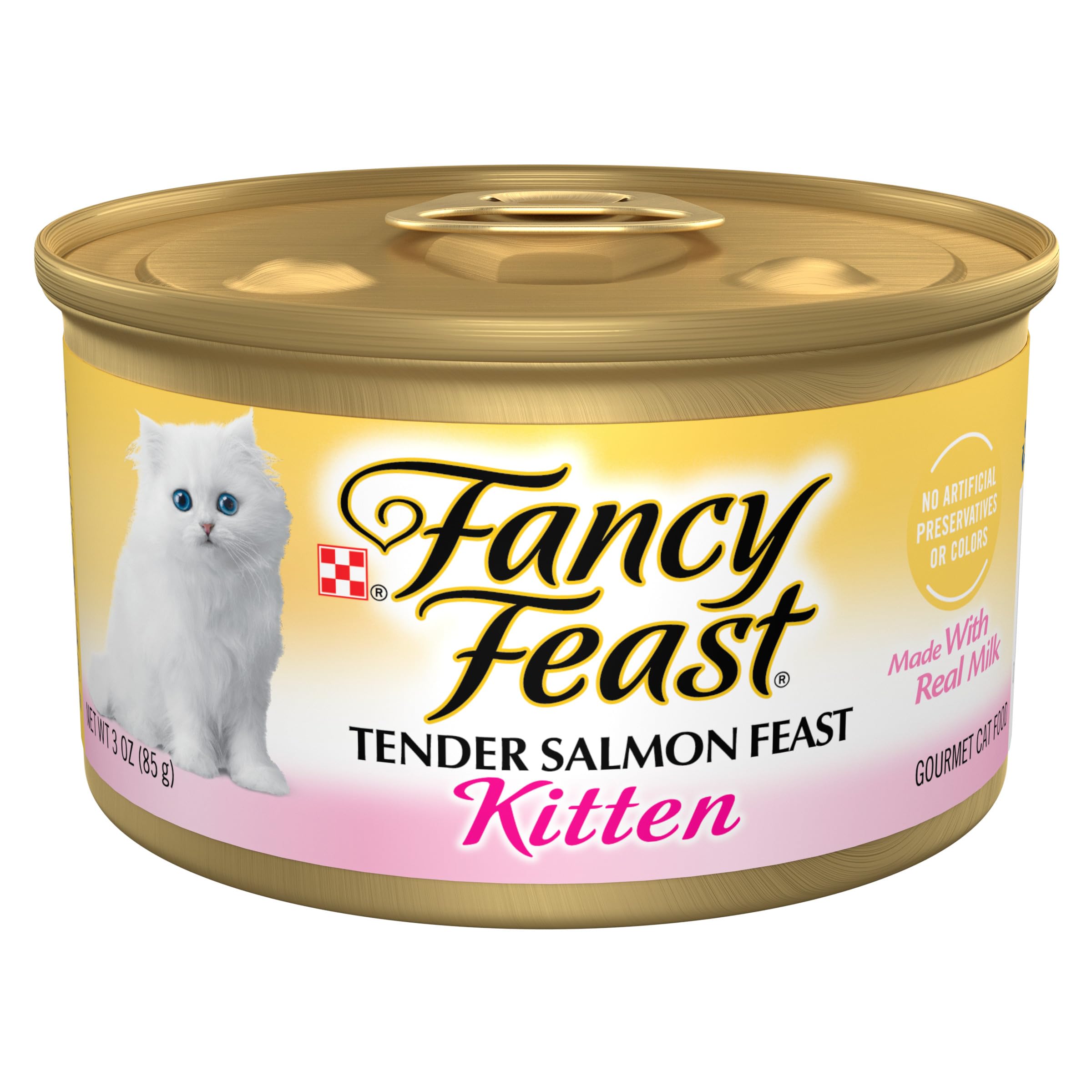 Purina Fancy Feast Kitten Tender Salmon Feast Wet Kitten Food - (Pack of 24) 3 Oz. Cans