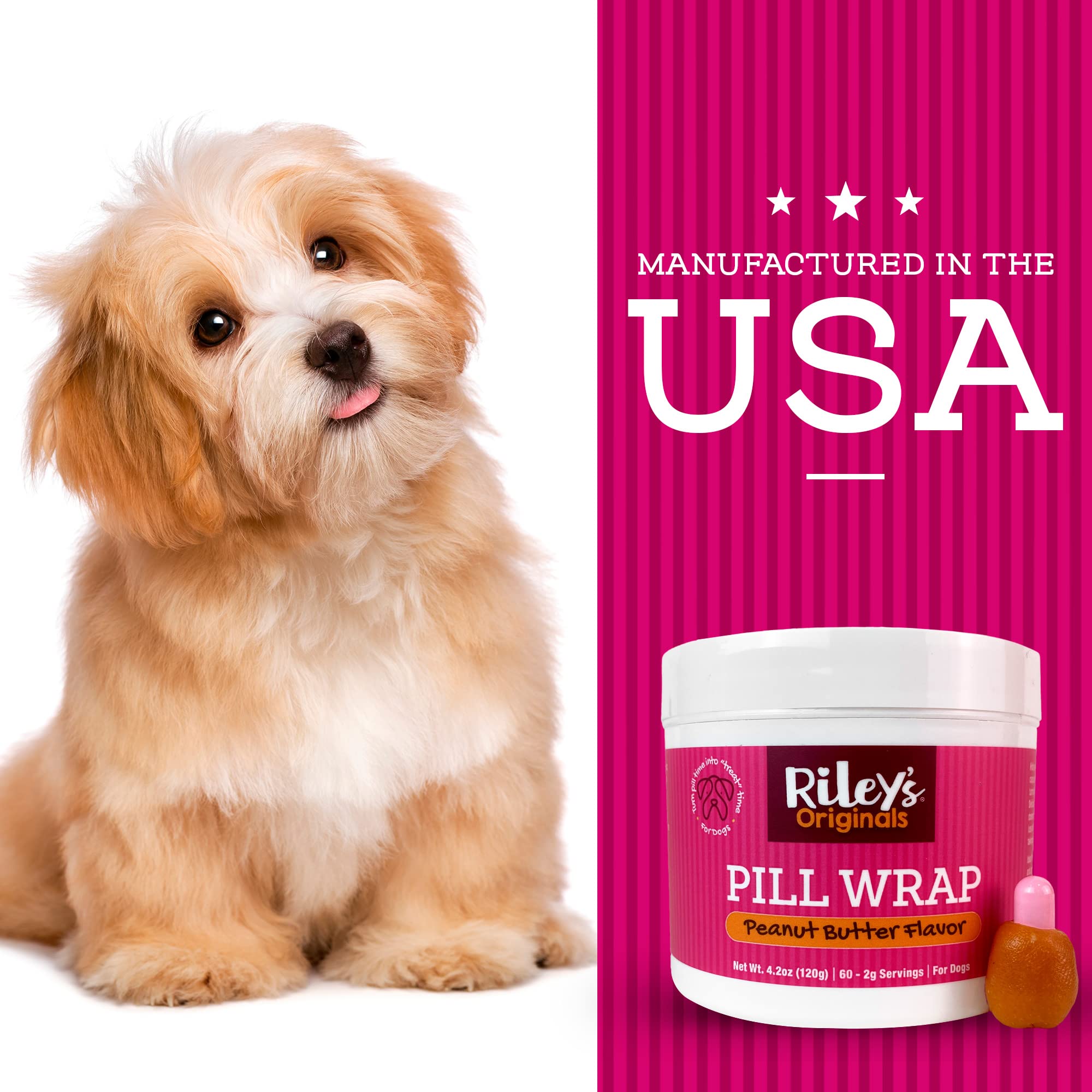 Rileys Pill Wrap for Dogs - Delicious Peanut Butter Flavored Pill Paste for Dogs - Wrap Pills, Capsules, Tablets in a Pocket or