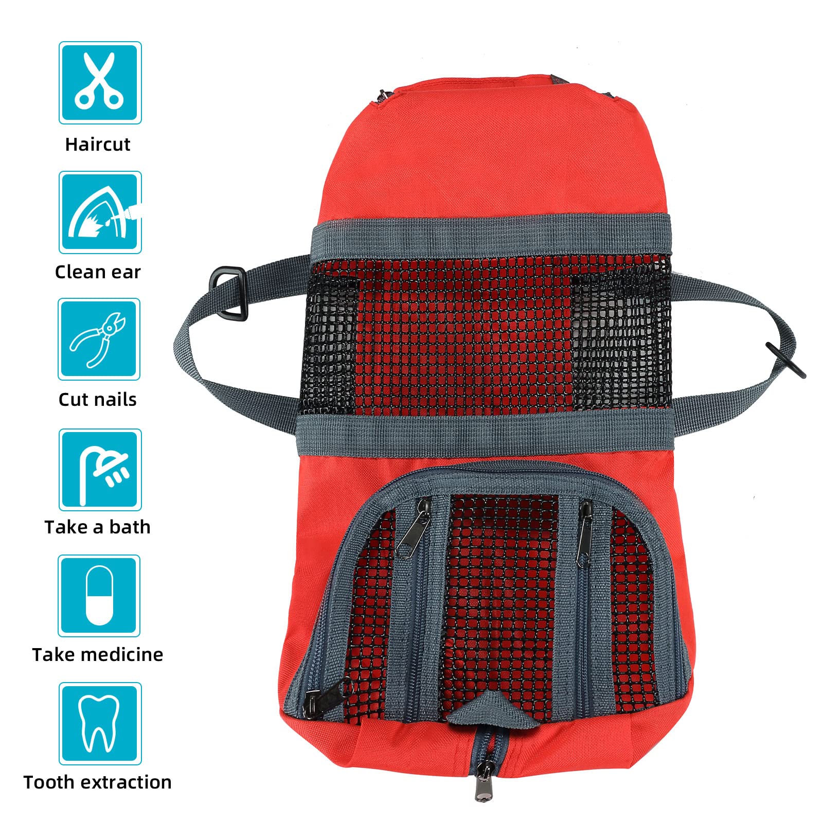 Cinf Cat Nail Clipping Cleaning Grooming Restraint Bag No Scratching Biting For Bathing Nail Trimming Injecting Examining(Pure R