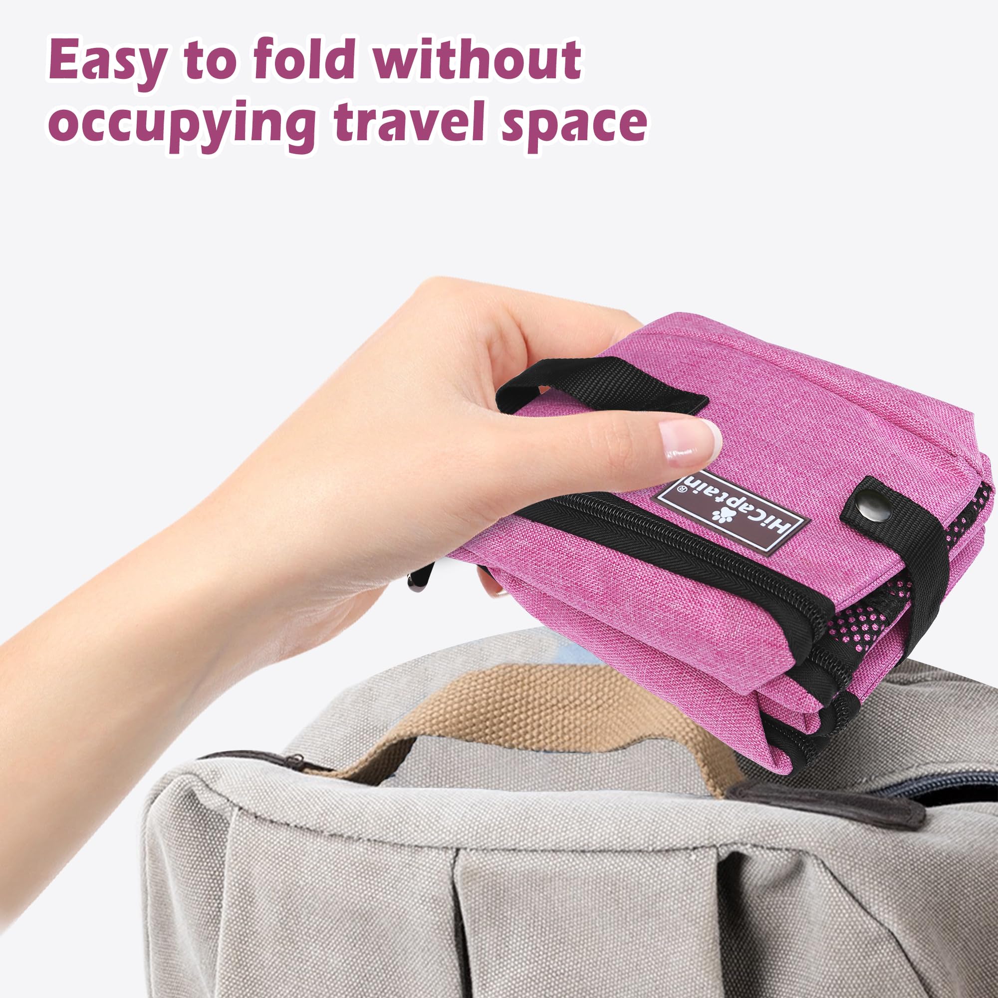 Hicaptain Portable Cat Travel Litter Box With Lid, Collapsible Travel Litter Box For Medium And Large Cats, Leak Proof, Foldable