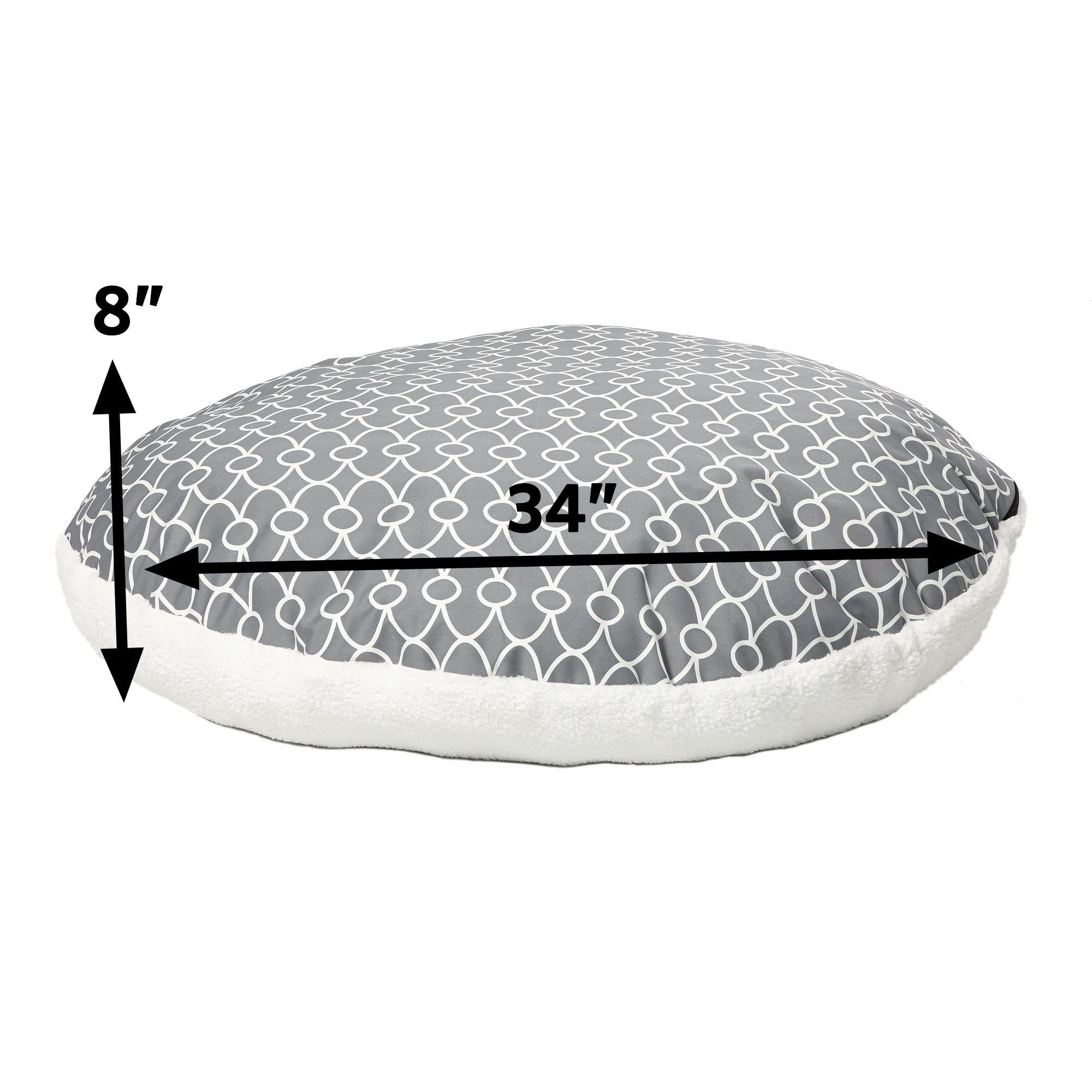 MidWest Homes for Pets Over-Stuffed Dog Bed feat Teflon with Gray/Fleece Pattern, Medium
