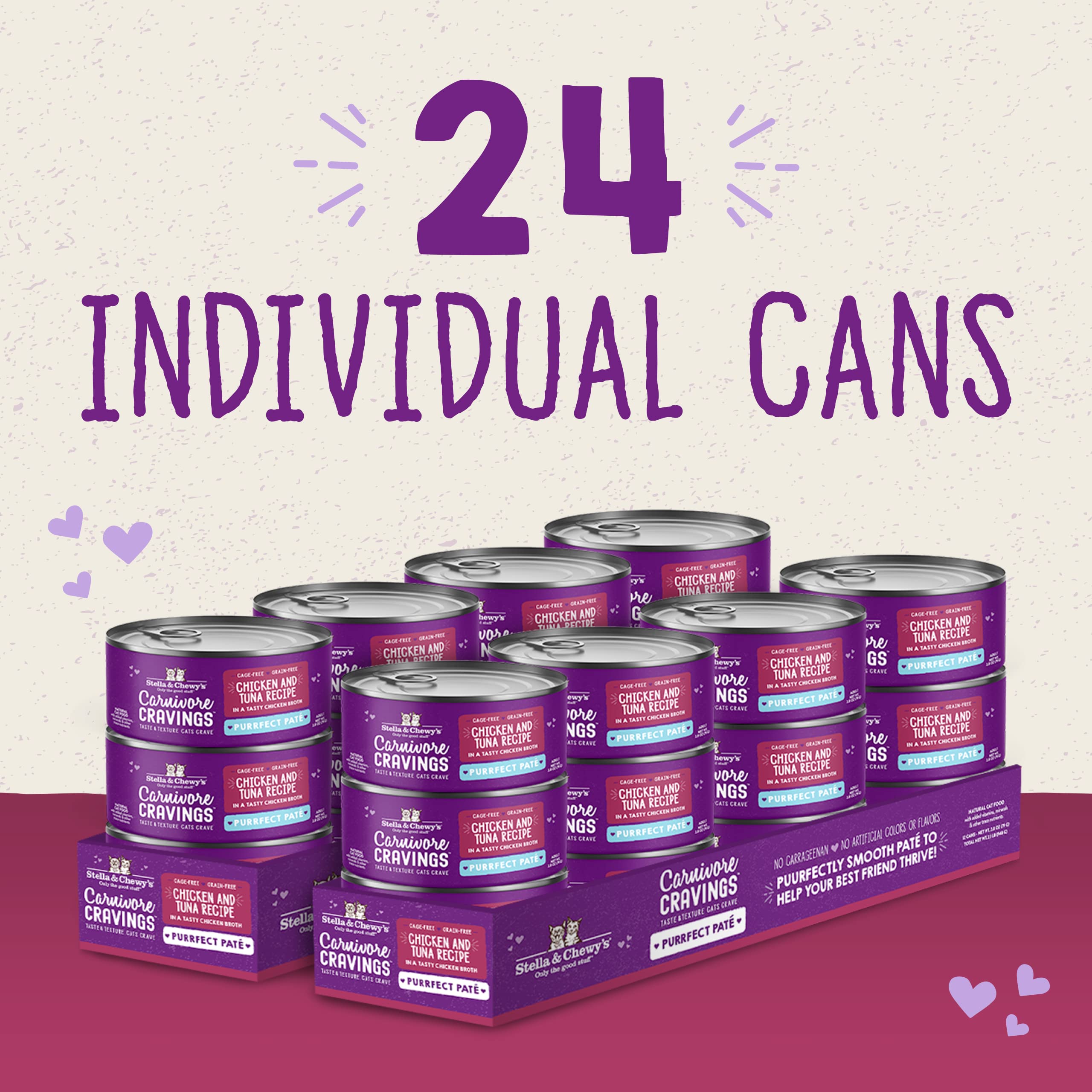 Stella & Chewy s Carnivore Cravings Purrfect Pate Cans - Grain Free, Protein Rich Wet Cat Food - Chicken & Tuna Recipe - (5.2 O