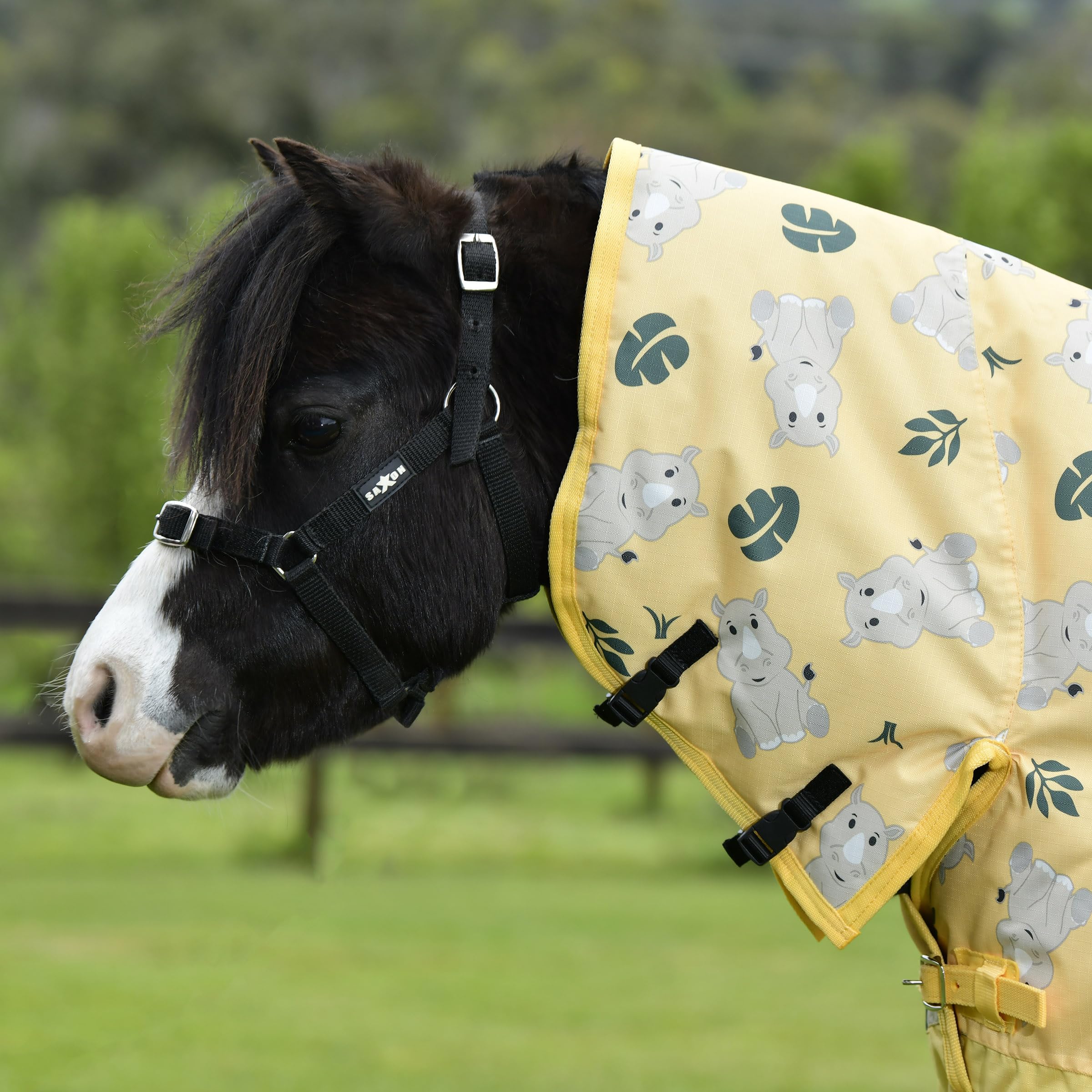 Saxon 600D Pony Combo Neck Medium, Rhino Print, 39