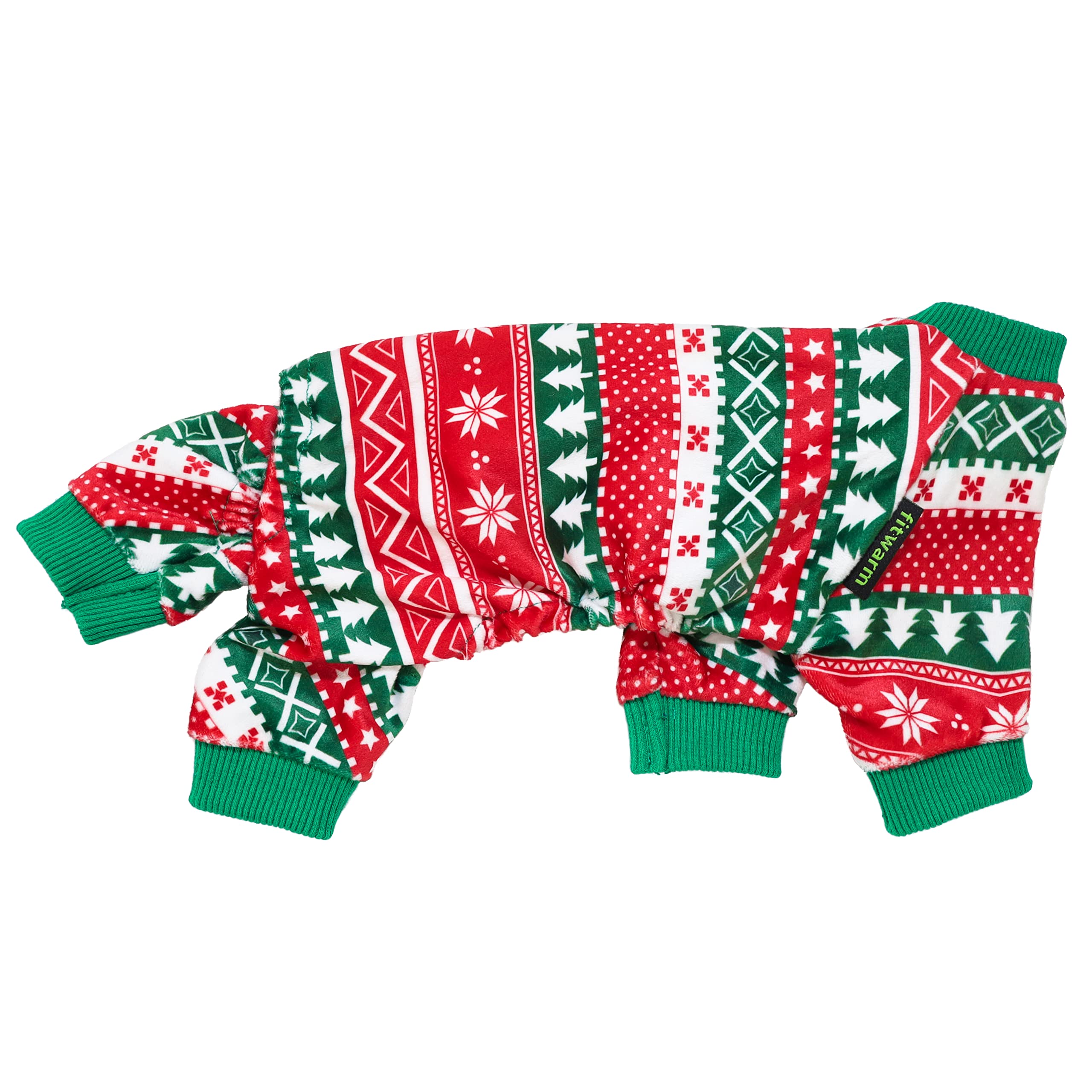 Fitwarm Dog Christmas Outfit, Dog Pajamas, Dog Winter Clothes For Small Dogs Boy Girl, Pet Ugly Sweater, Cat Costume, Red Green, Small