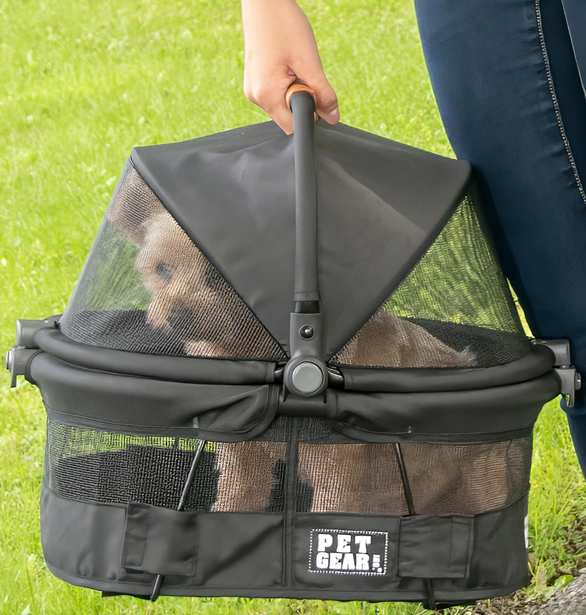 Pet Gear No-Zip View 360 Ultra Lite Pet Carrier & Car Seat, Dark Charcoal