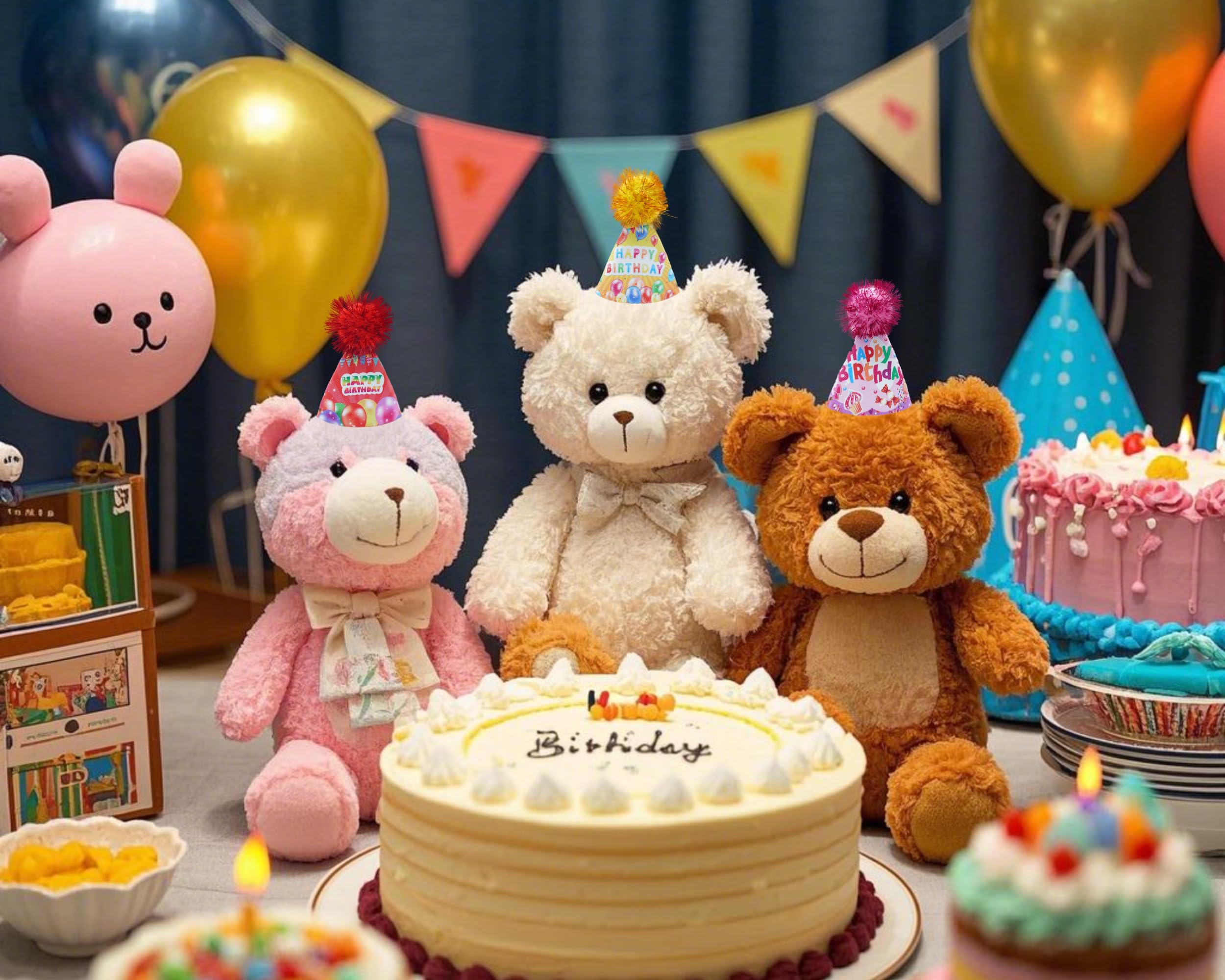 Jpgdn 6Pcs/Pack Mini Dog Happy Birthday Hats Party Hats For Small Puppies Doggie Cats Kittens Rabbit Boy Girl Birthday Costume A