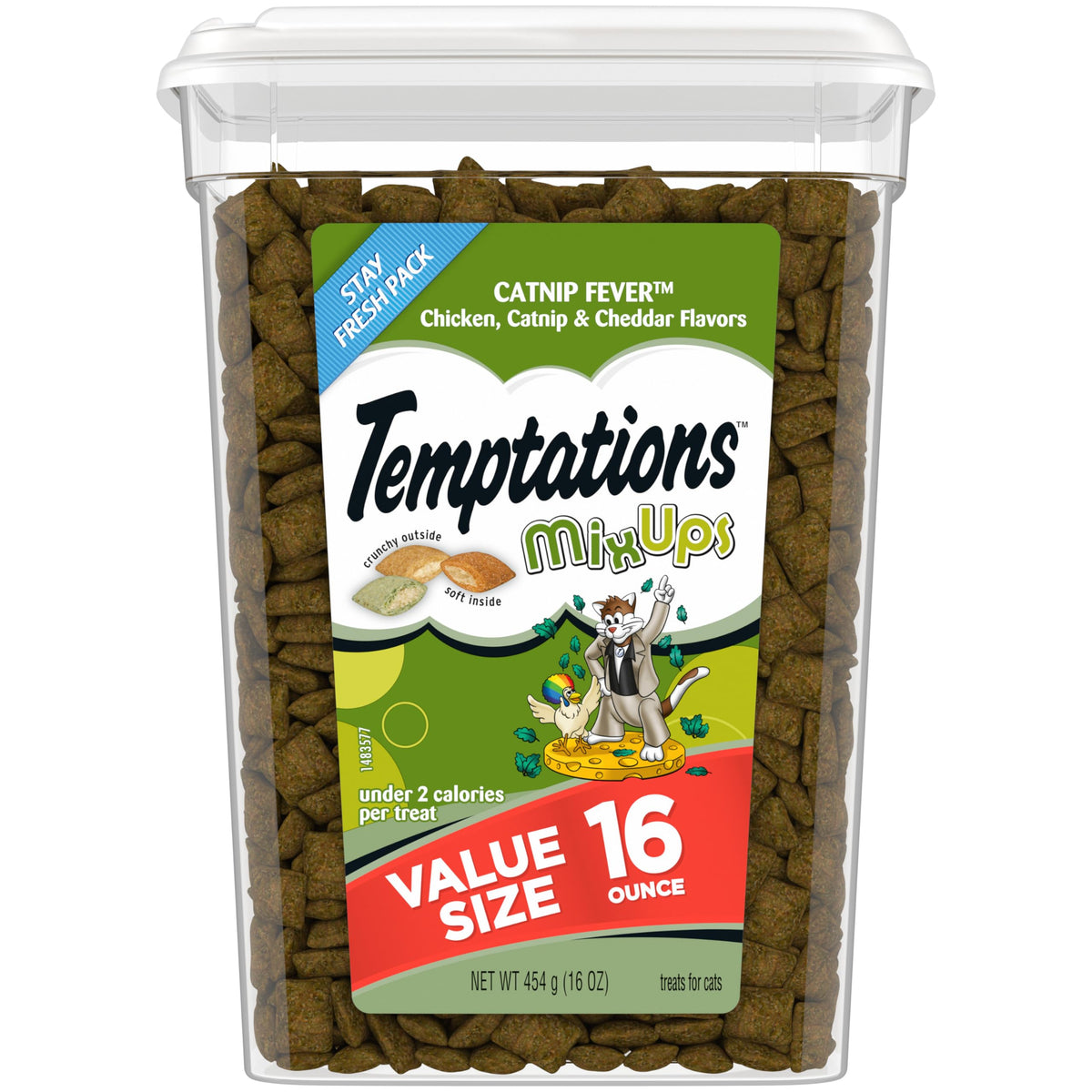 Temptations Mixups Catnip Fever Flavor Crunchy And Soft Cat Treats, 16 Oz. Tub