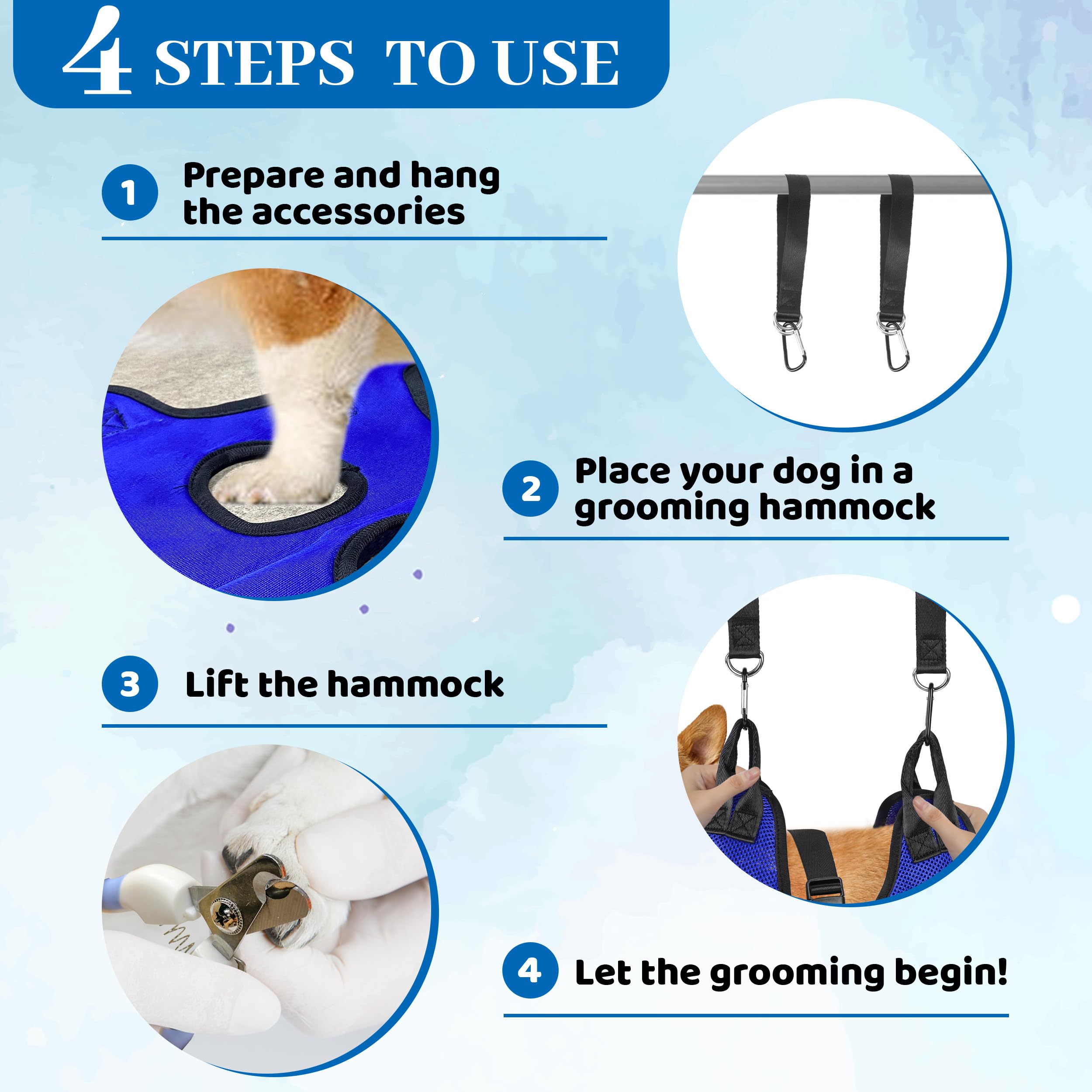 Patiencet Dog Grooming Hammock, Pet Grooming Hammock For Cats & Dogs, Dog Holder For Nail Trimming, Cat Sling For Nail Trimming