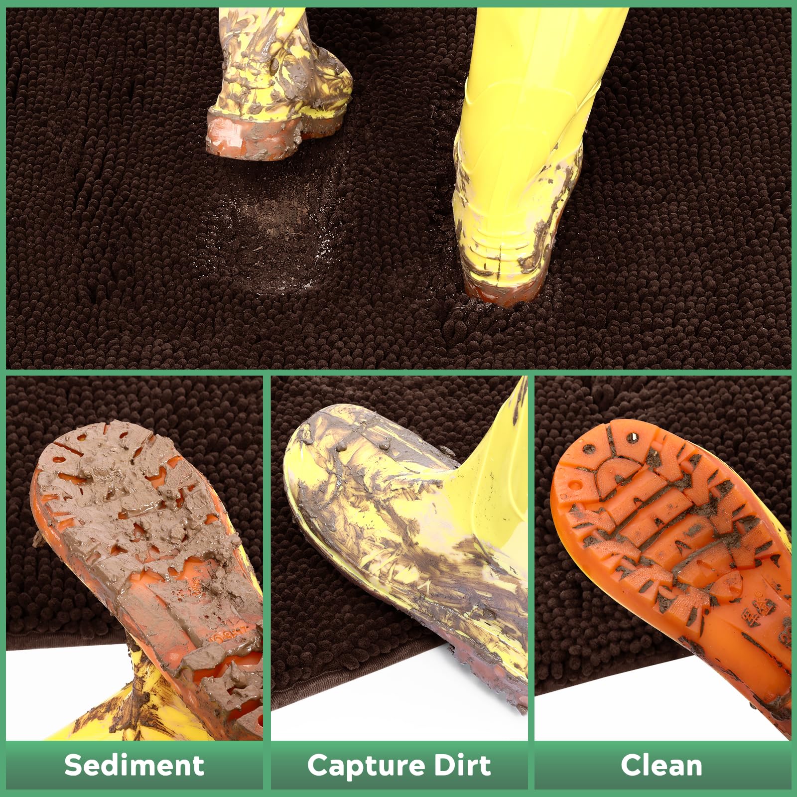 Dog Door Mat for Muddy Paws, Pet Rug Chenille Absorbent Outdoor Doormat 60 x 36 , Non Slip Heavy Indoor Doormat Soft Front Insid