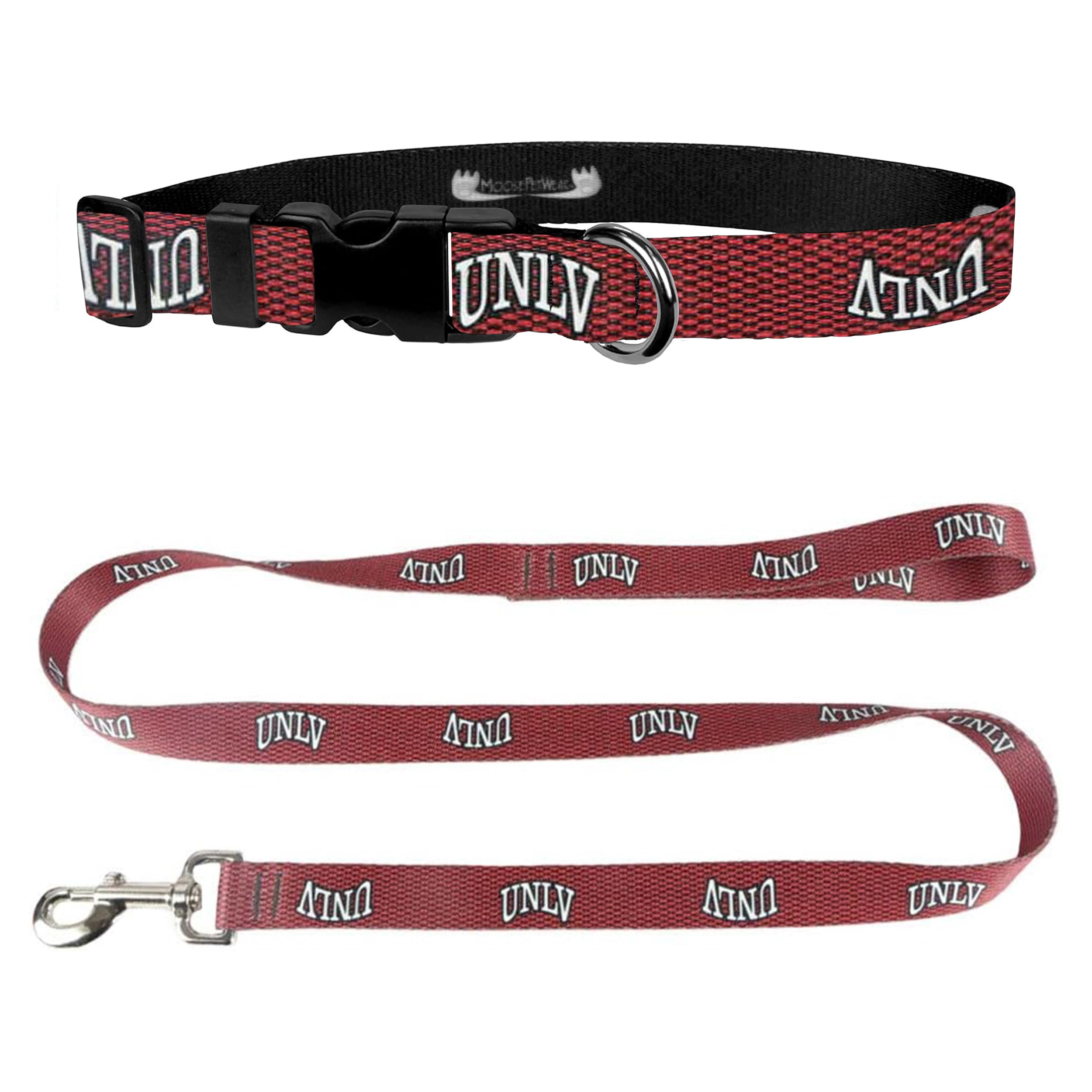 Moose Pet Wear Unlv Dog Collar - Deluxe Adjustable Dog Collars, 1 Inch Wide Collar Adjusts 13 – 21 Inches, Large, Carbon Fiber Red