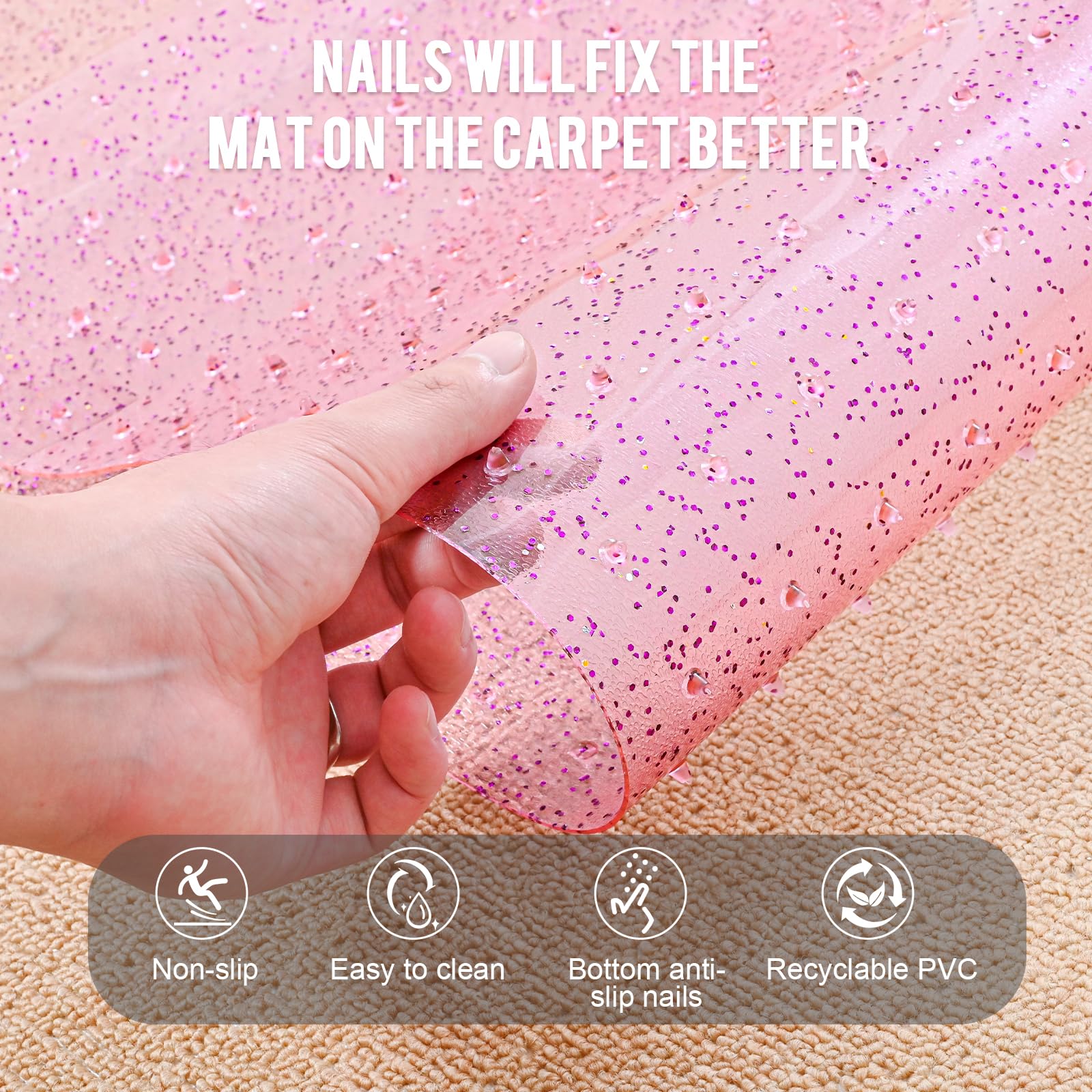 Uross Carpet Protector For Pets - Cat Carpet Protector For Doorway, Anti Scratch Under Door Cat Protector Mat, Easy To Cut Plast