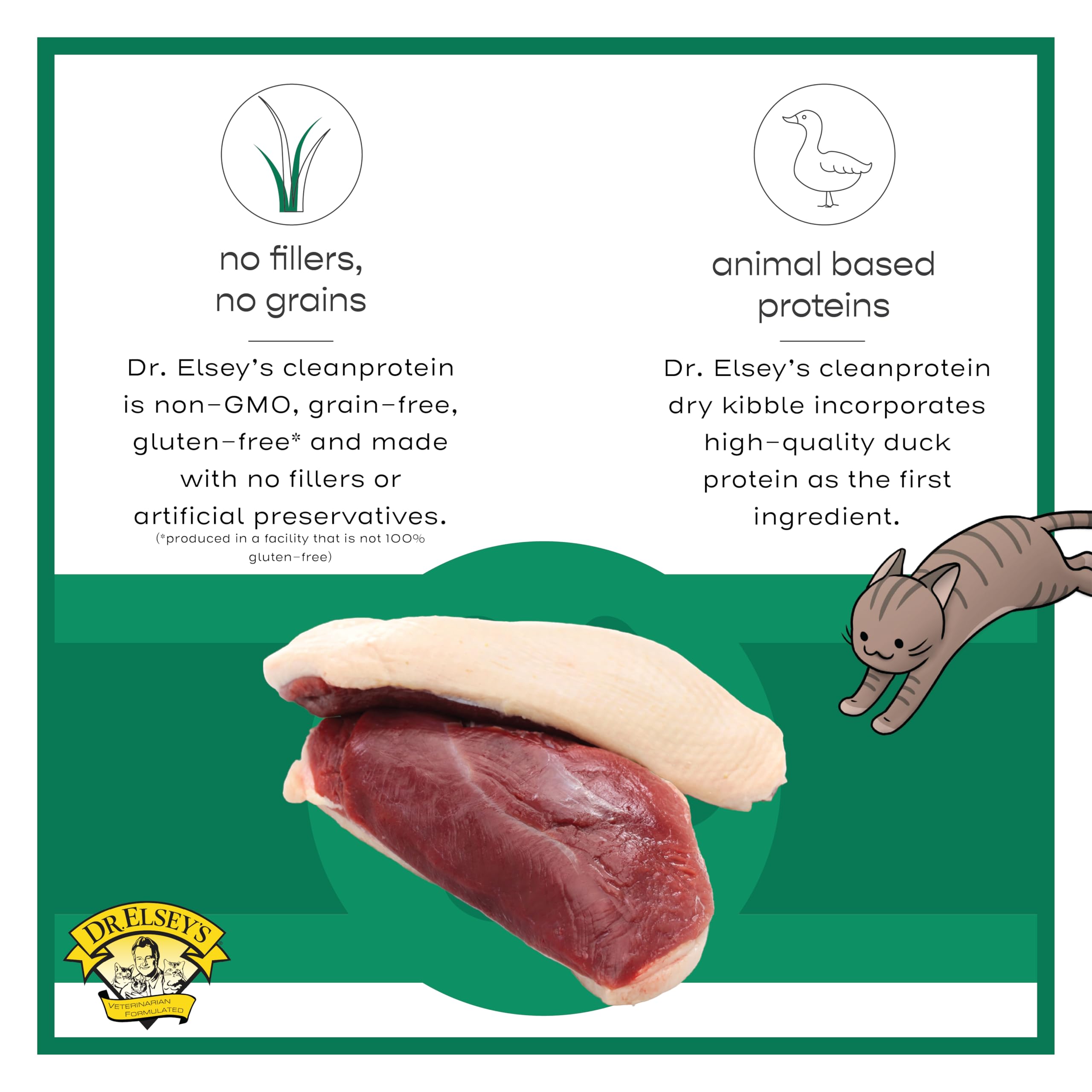 Dr. Elseys cleanprotein Original Duck Recipe Wet Cat Food, 2.75 oz Can (Pack of 24)