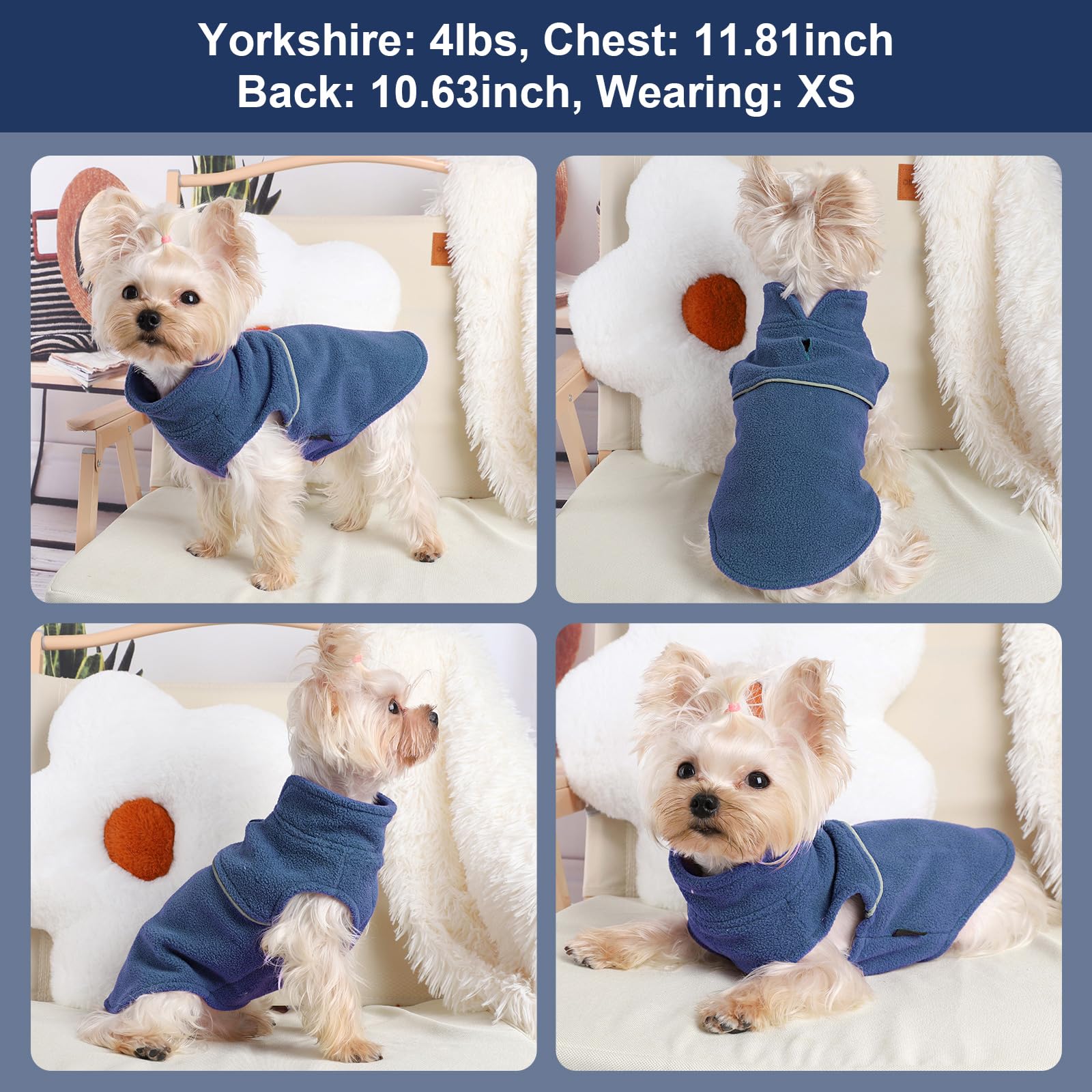 Fleece Vest Dog Sweater Winter Pet Clothes for Small Dogs Boy or Girl Warm Pullover Fleece Puppy Sweater Soft Stretchy Warm Vest
