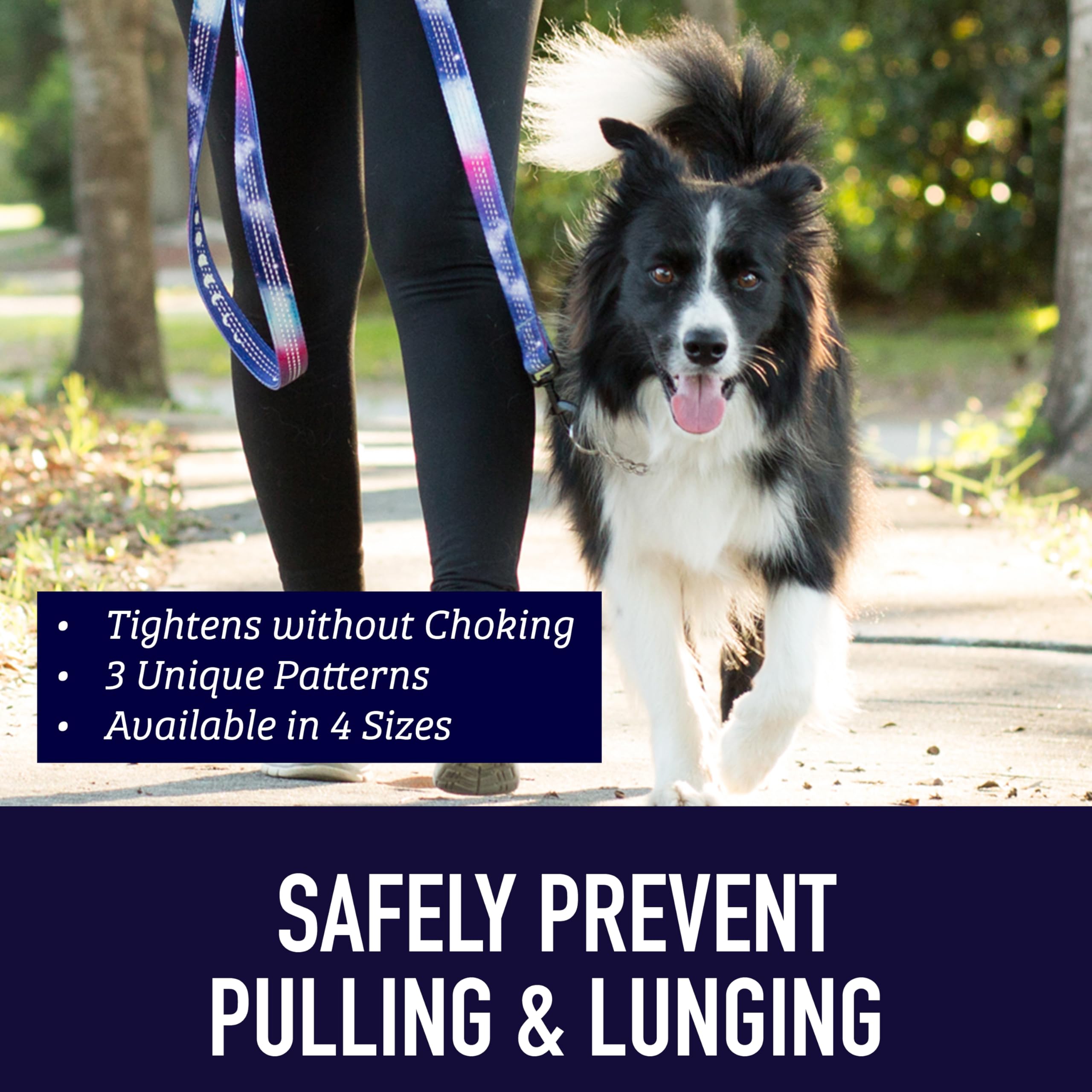 Leash Boss Martingale Collar For Dogs - Steel Chain | Reflective Nylon Dog Collar For Large Dogs, Medium And Small Dogs | No Pul