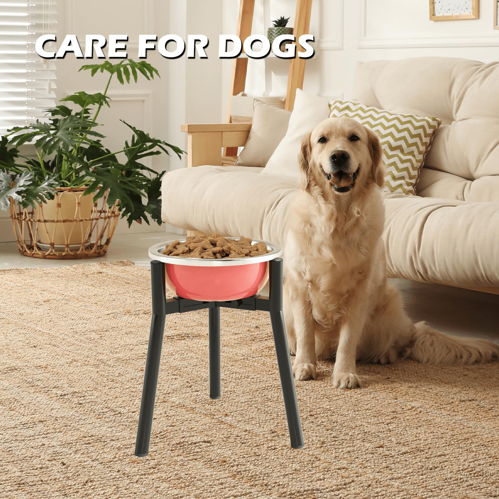 Tidant Adjustable Dog Bowl Stand For Large Dogs, Elevated 7-10.6'' Wide Bowls, 13.7'' Tall, Single Holder