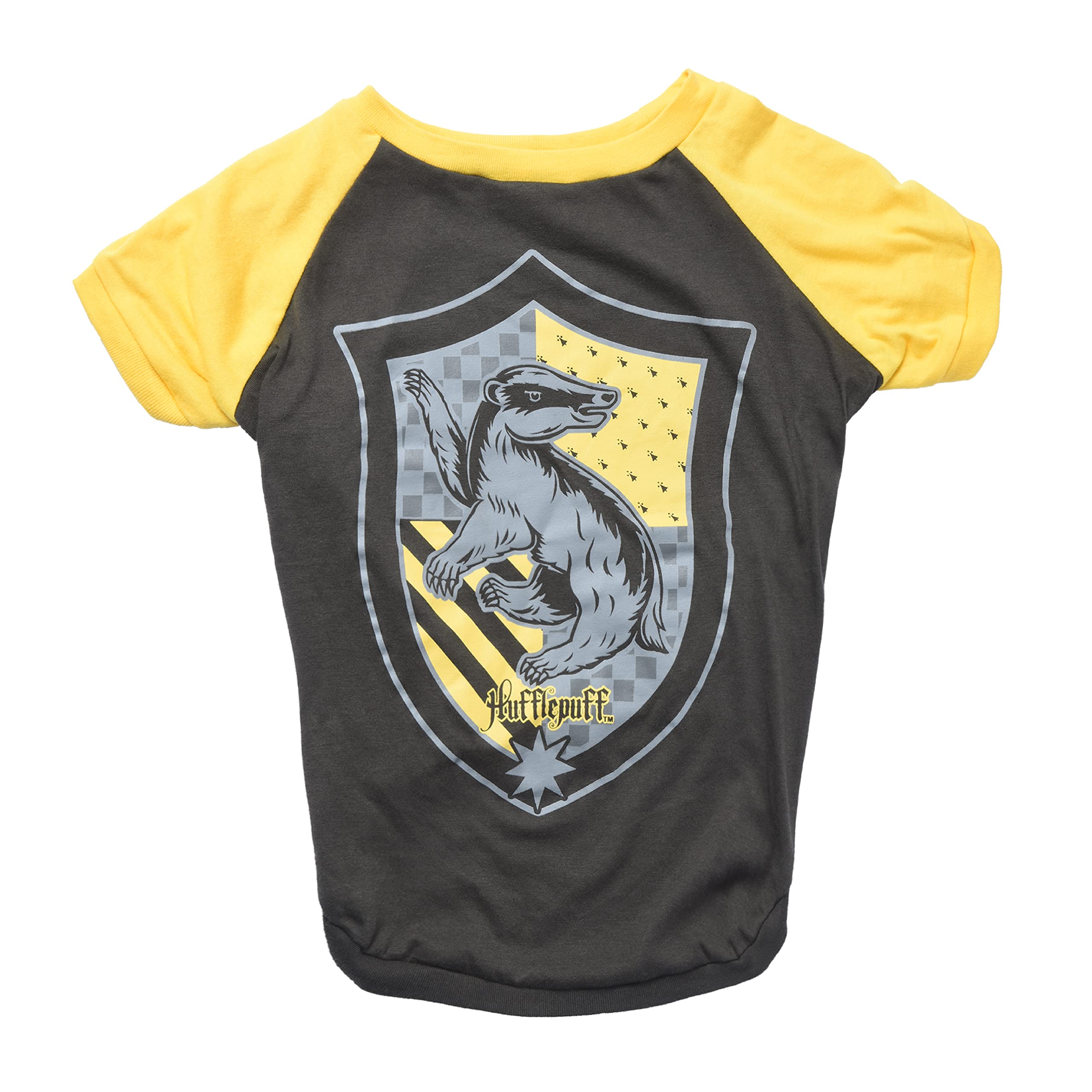 Harry Potter Hufflepuff Pet T-Shirt In Size Medium| Medium Dog T-Shirt, Harry Potter Dog Shirt | Harry Potter Dog Apparel & Accessories For Hogwarts Houses, Hufflepuff,Ff19288 Yellow