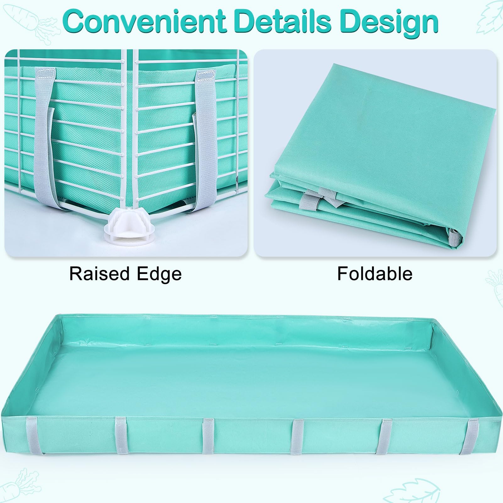 Guinea Pig Cage Liner, Waterproof Liner for Guinea Pigs, Guinea Pig Bedding with Tarp Bottom for C&C Grids, Cage Liners for Guin