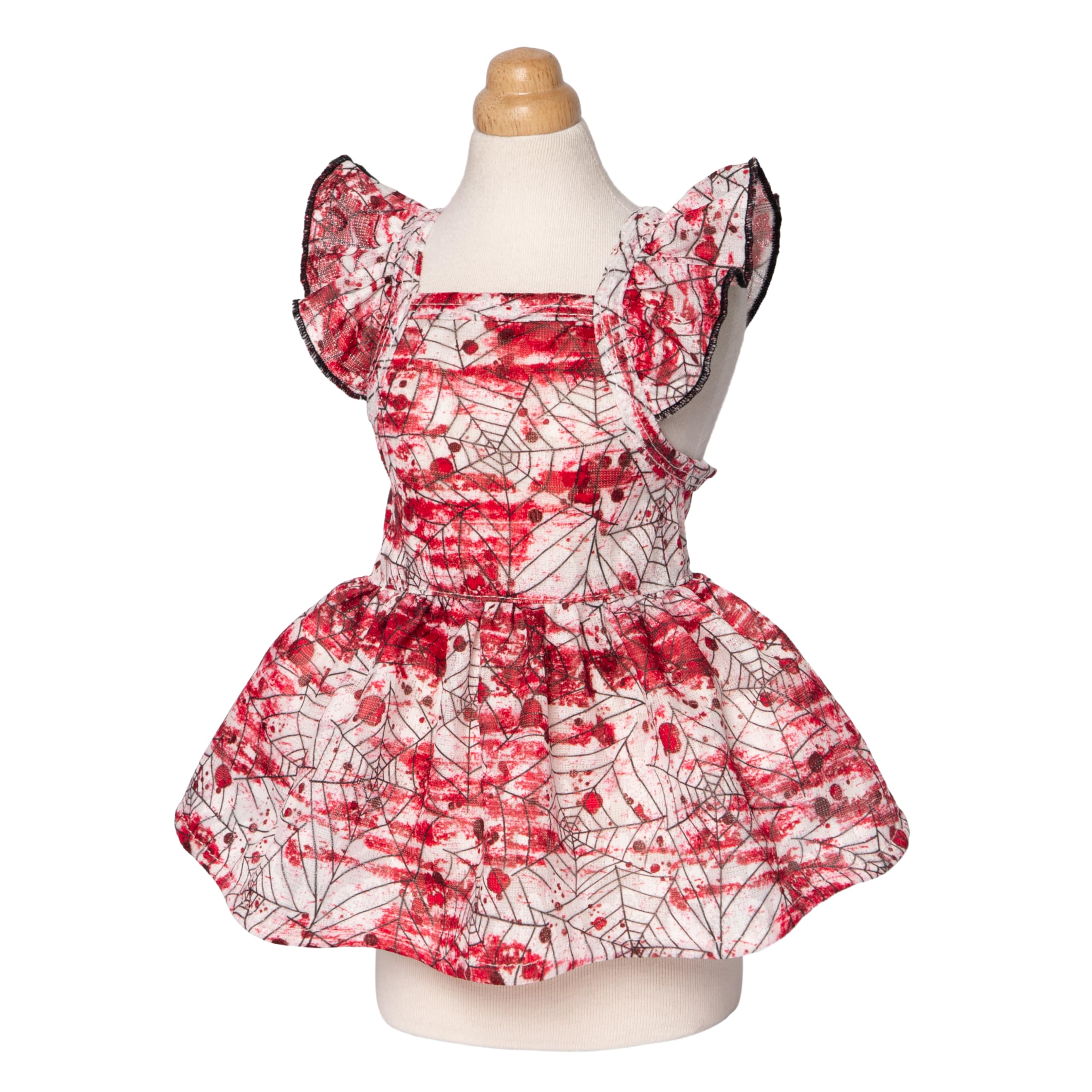 Fitwarm Halloween Spiderweb Dog Dress, Funny Dog Halloween Costumes, Doggy Clothes for Small Dogs Girl, Pet Apparel, Red, White,