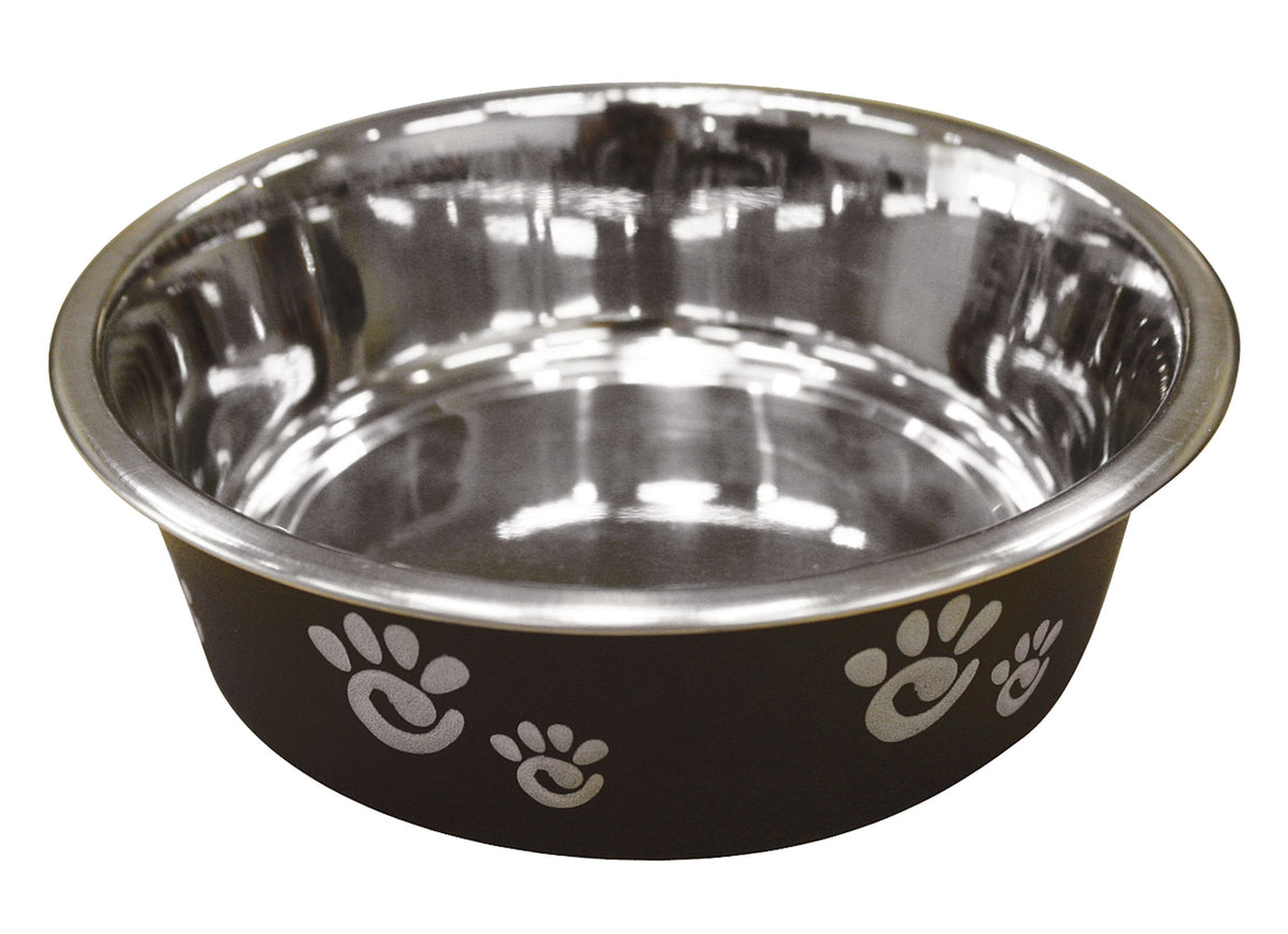 Ethical Pet Barcelona Matte And Stainless Steel Pet Dish, 64-Ounce, Licorice (6104)