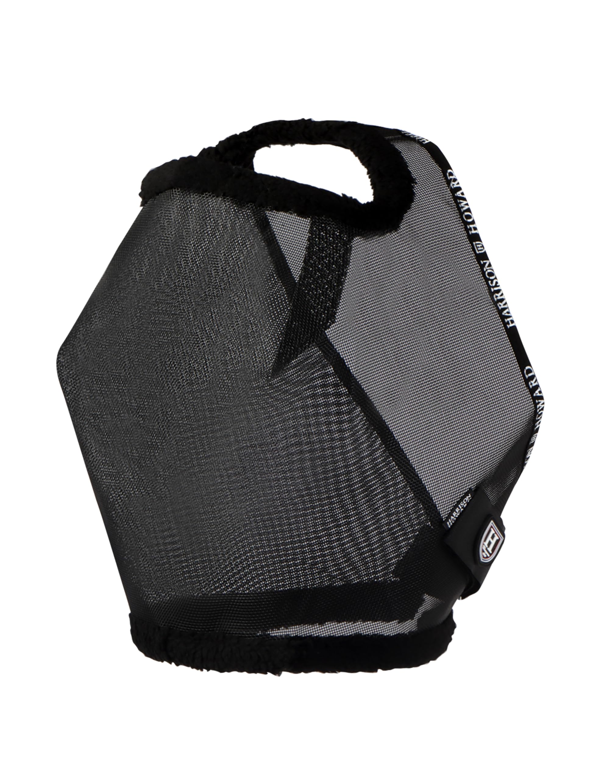 Harrison Howard All Round Mesh Horse Fly Mask UV Protective with Fleece Padded Edging Black L