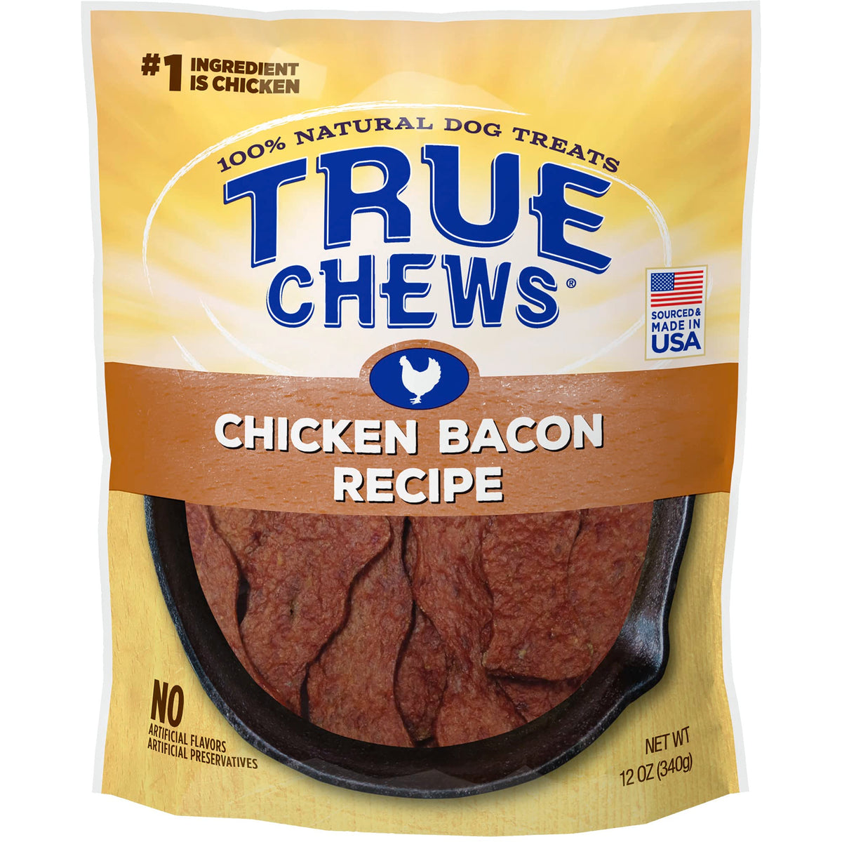 Blue Buffalo True Chews Natural Dog Treats, Chicken Bacon Recipe 12 Oz Bag