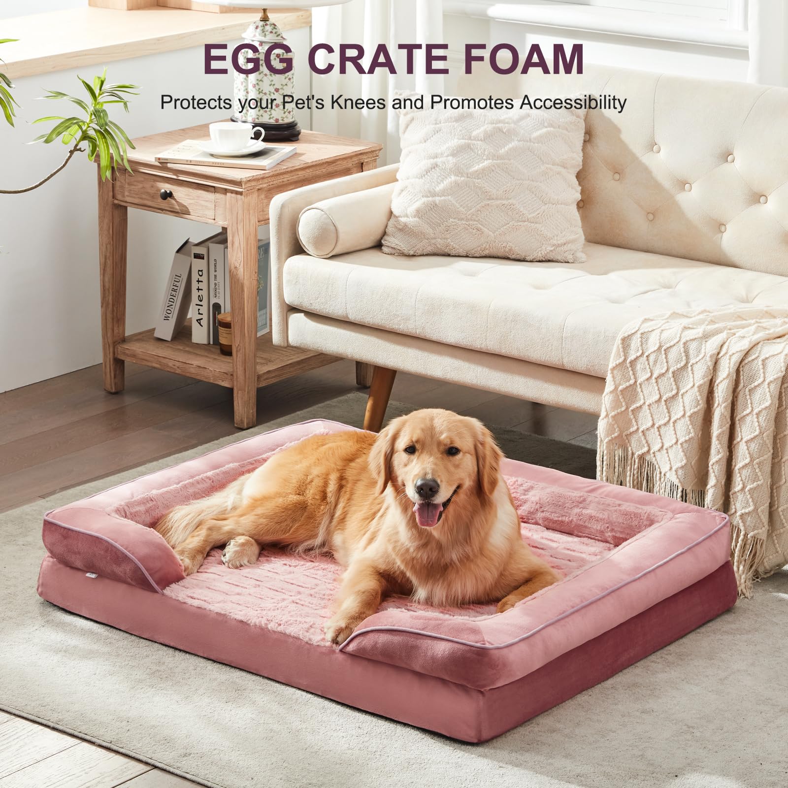 Furtime Orthopedic Dog Bed For Extra Large Dogs - Xl Waterproof Dog Sofa Bed, Ultra Comfy Supportive Foam Pet Bed With Removable