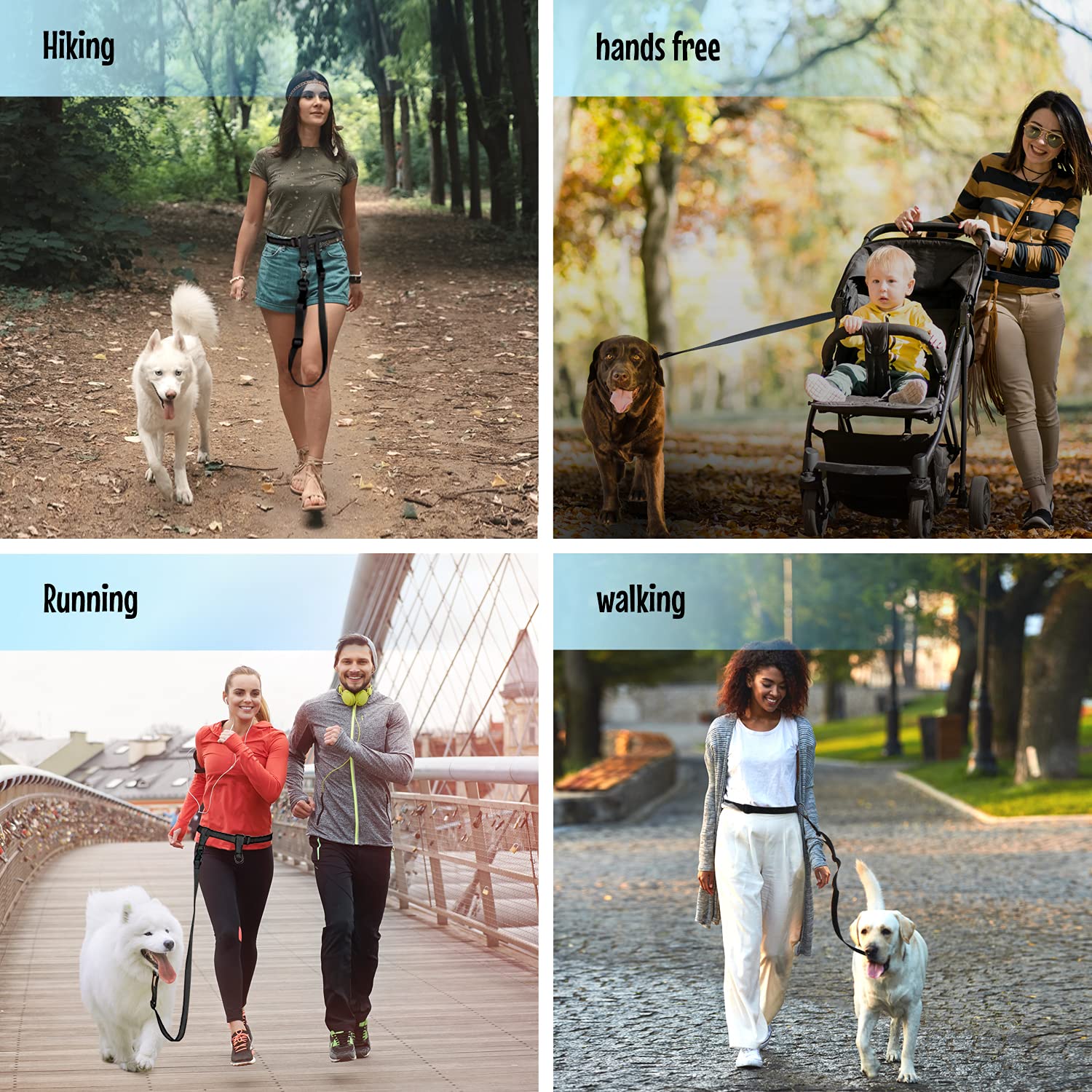 The Buddy System Adjustable Hands Free Dog Leash For Running, Jogging And Training Service Dogs Made In Usa (Large Belt (27''- 5
