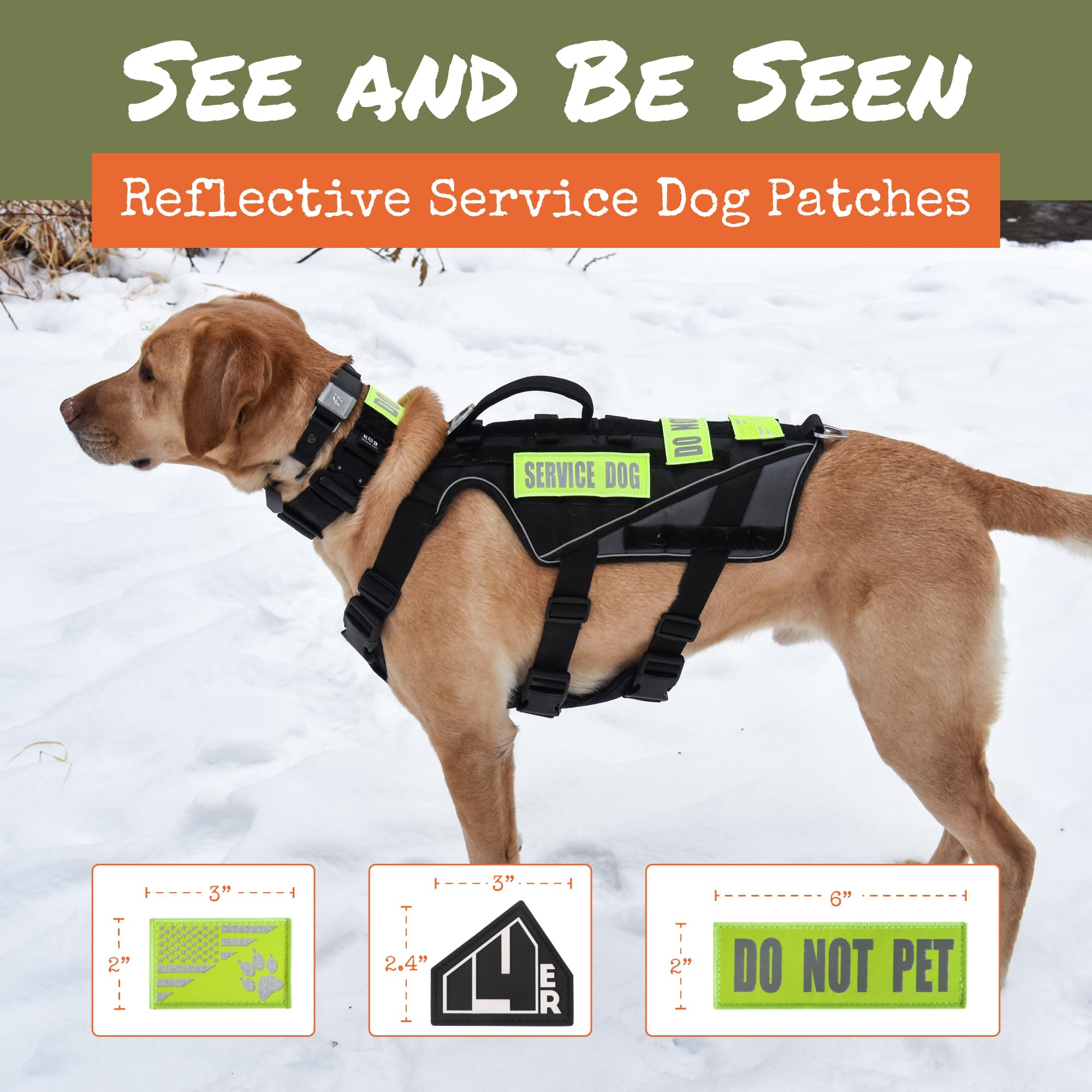 14Er Tactical Reflective Service Dog Patches | Do Not Pet Patch, Service Dog In Training Patches, Dog Collar Patch | Service Dog Vest Patches, Dog Patches For Harness | Service Dog Patch Set (9-Pack)
