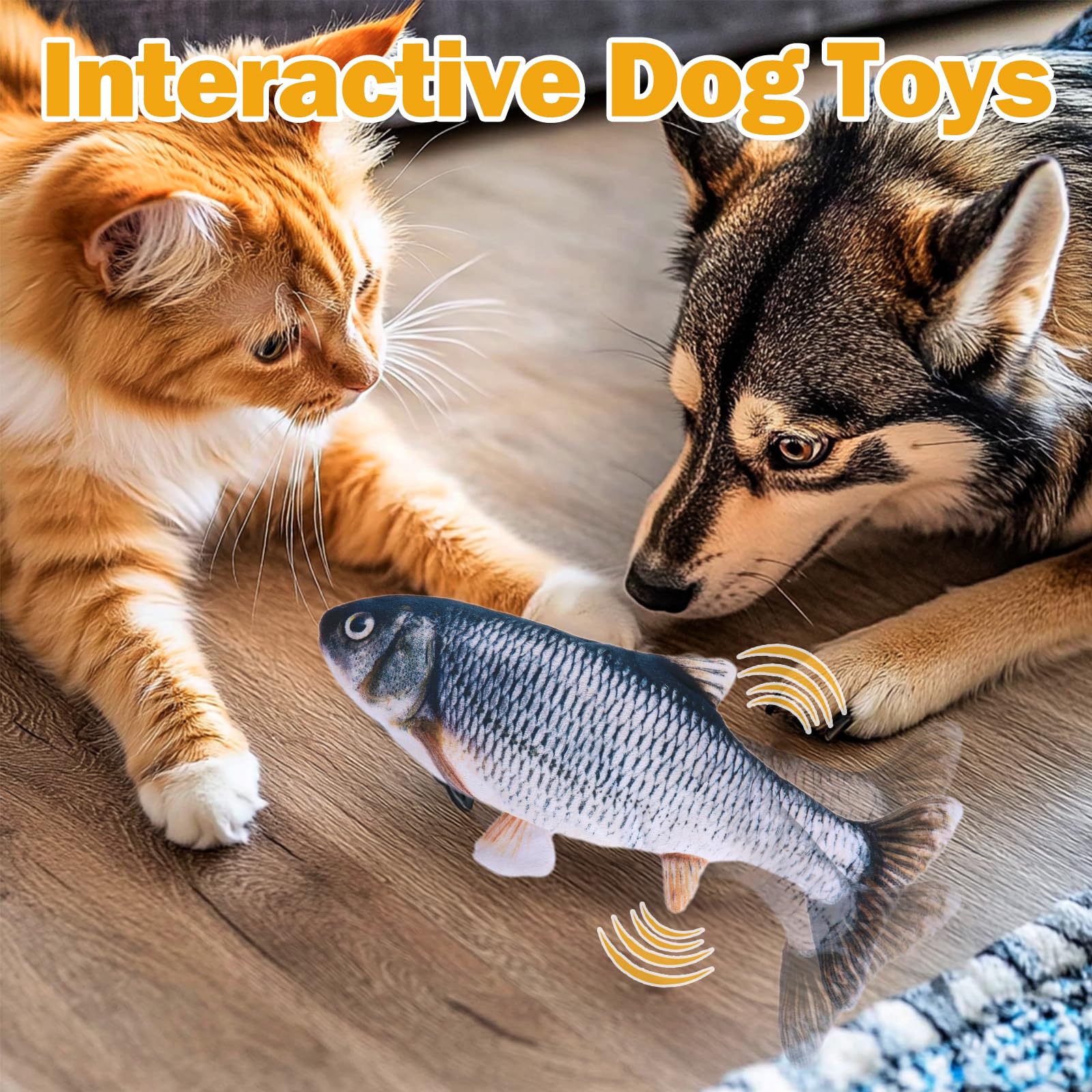 Interactive Dog Toys - Upgrade Flopping Fish Dog Toy To Keep Them Busy, Touch Activated Moving Dog Toys For Small / Medium / Lar