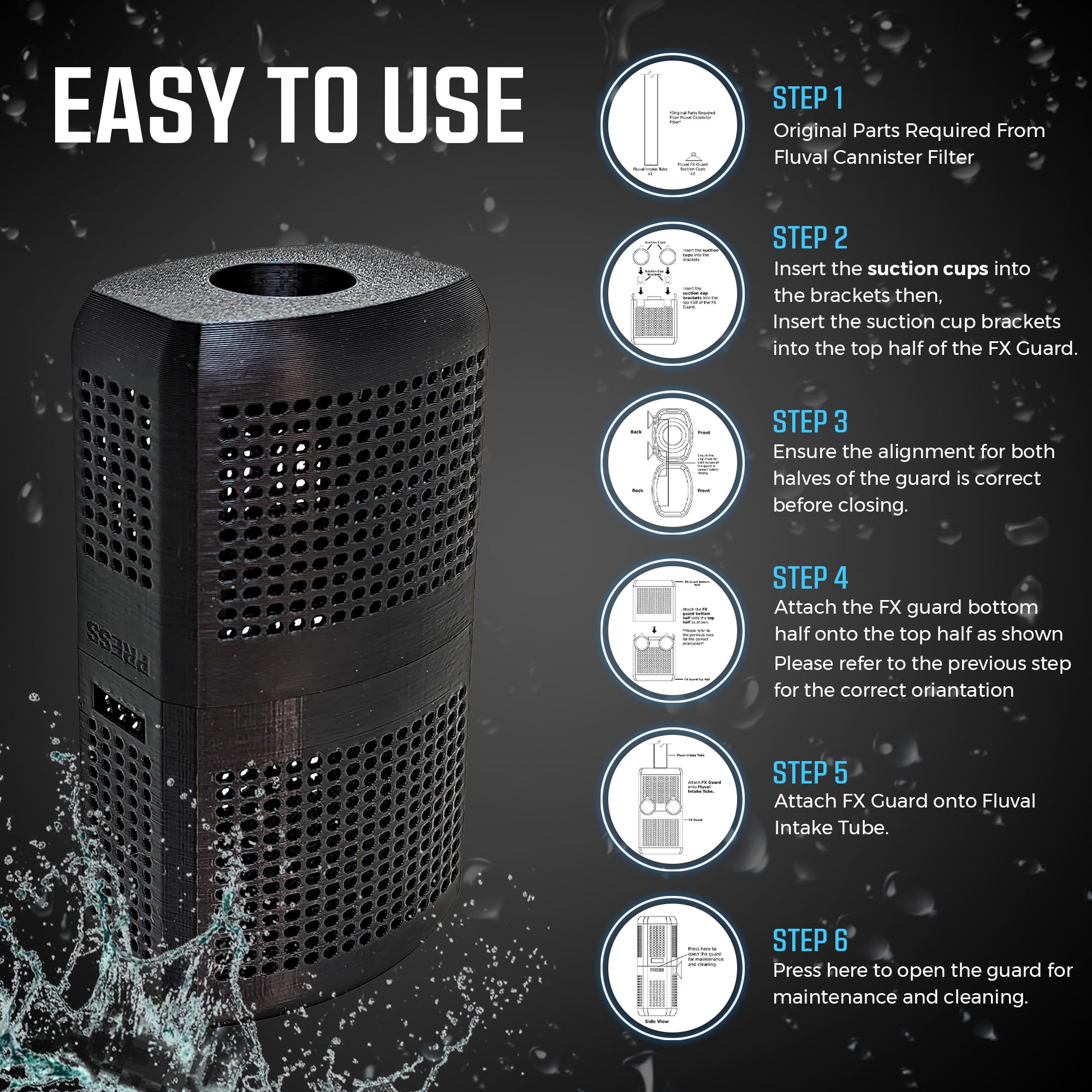 Aquameta Aquarium Filter Intake Guard for Fluval FX2/FX4/FX6 - Premium Compatibility and Protection