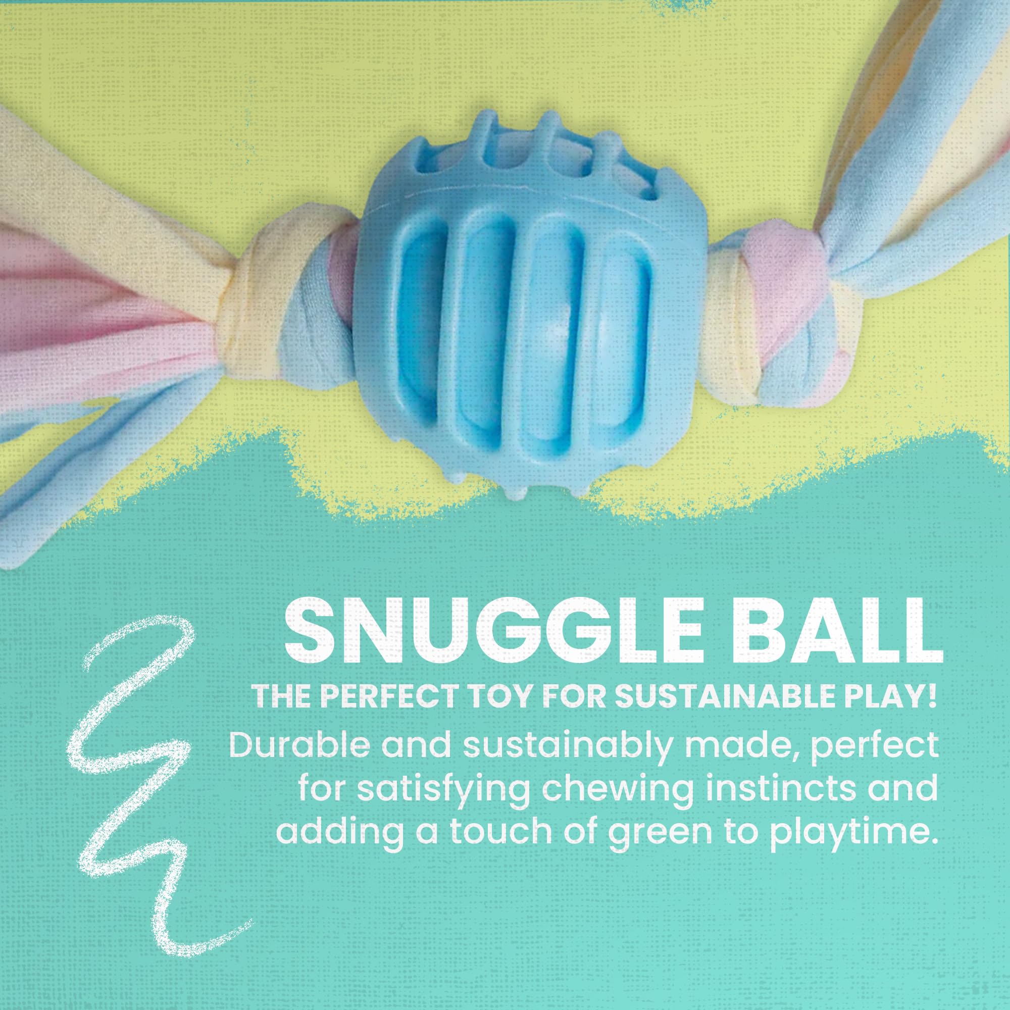 Snugarooz Snuggle Ball Puppy Toy ?Blue - 8.5 Inch Soft & Durable Tpr Toy For Puppies - Aids Dental Health - Made From Eco Friendly Materials