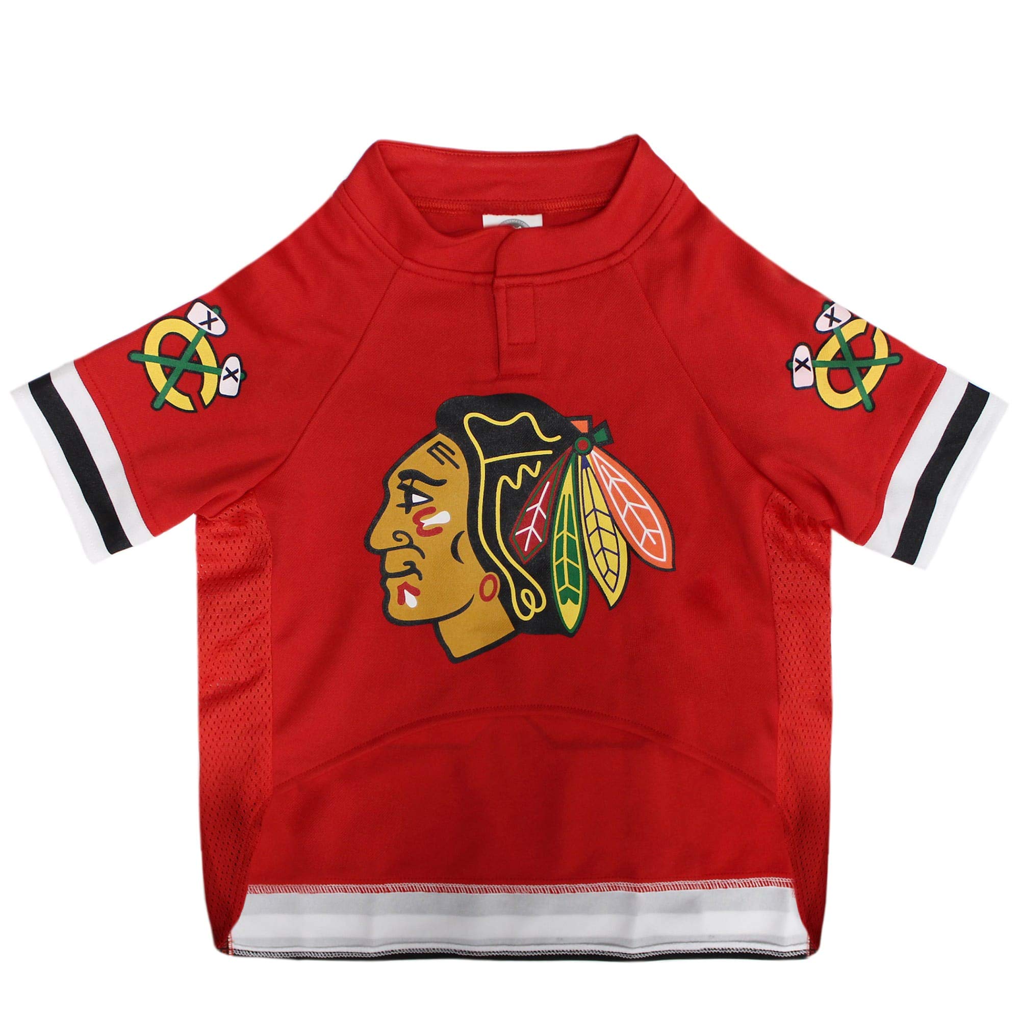 Pets First NHL Chicago Blackhawks Jersey for Dogs & Cats, Medium. - Let Your Pet Be A Real NHL Fan!