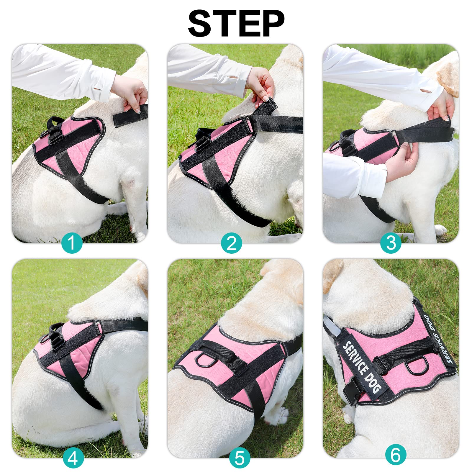 Mumupet Service Dog Harness, No Pull Easy On And Off Pet Vest Harness, 3M Reflective Breathable & Easy Adjust Pet Halters With N