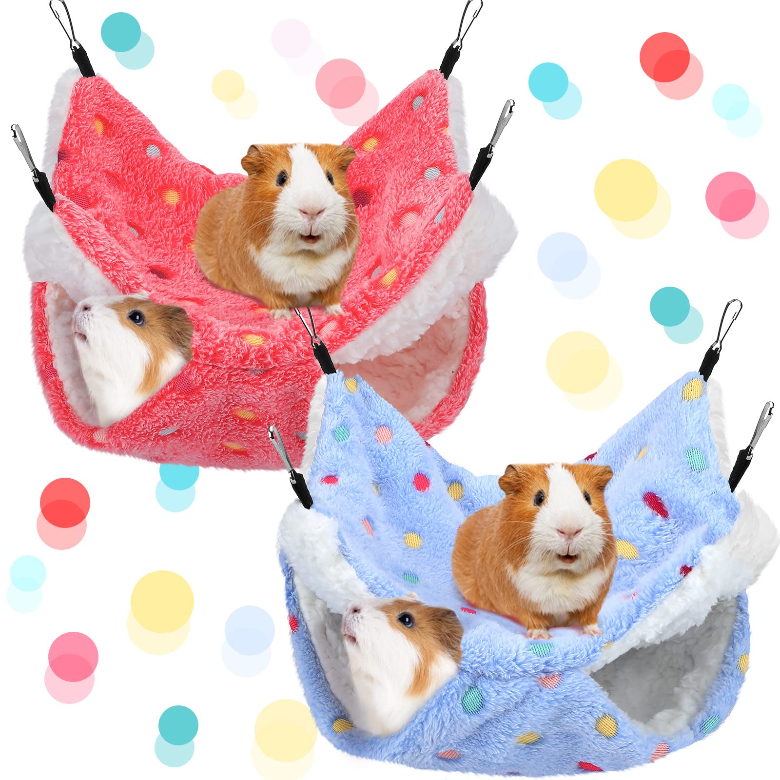 2 Pcs Guinea Pig Rat Hammock Guinea Pig Hamster Ferret Hanging Hammock Accessories For Small Animals Chinchilla Parrot Sugar Gli