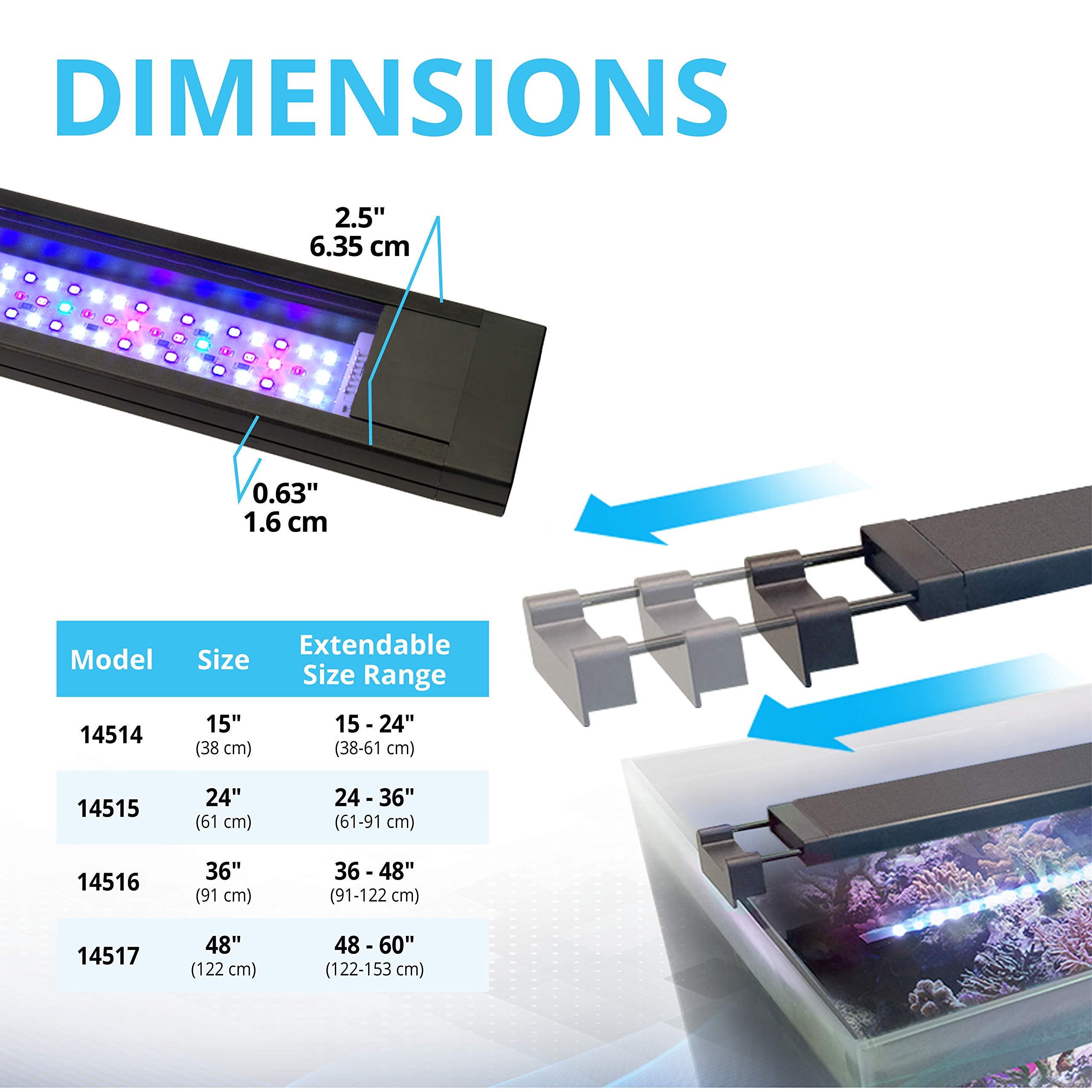 Fluval Sea Marine 3.0 Led Aquarium Lighting For Coral Growth, 22 Watts, 15-24 Inches