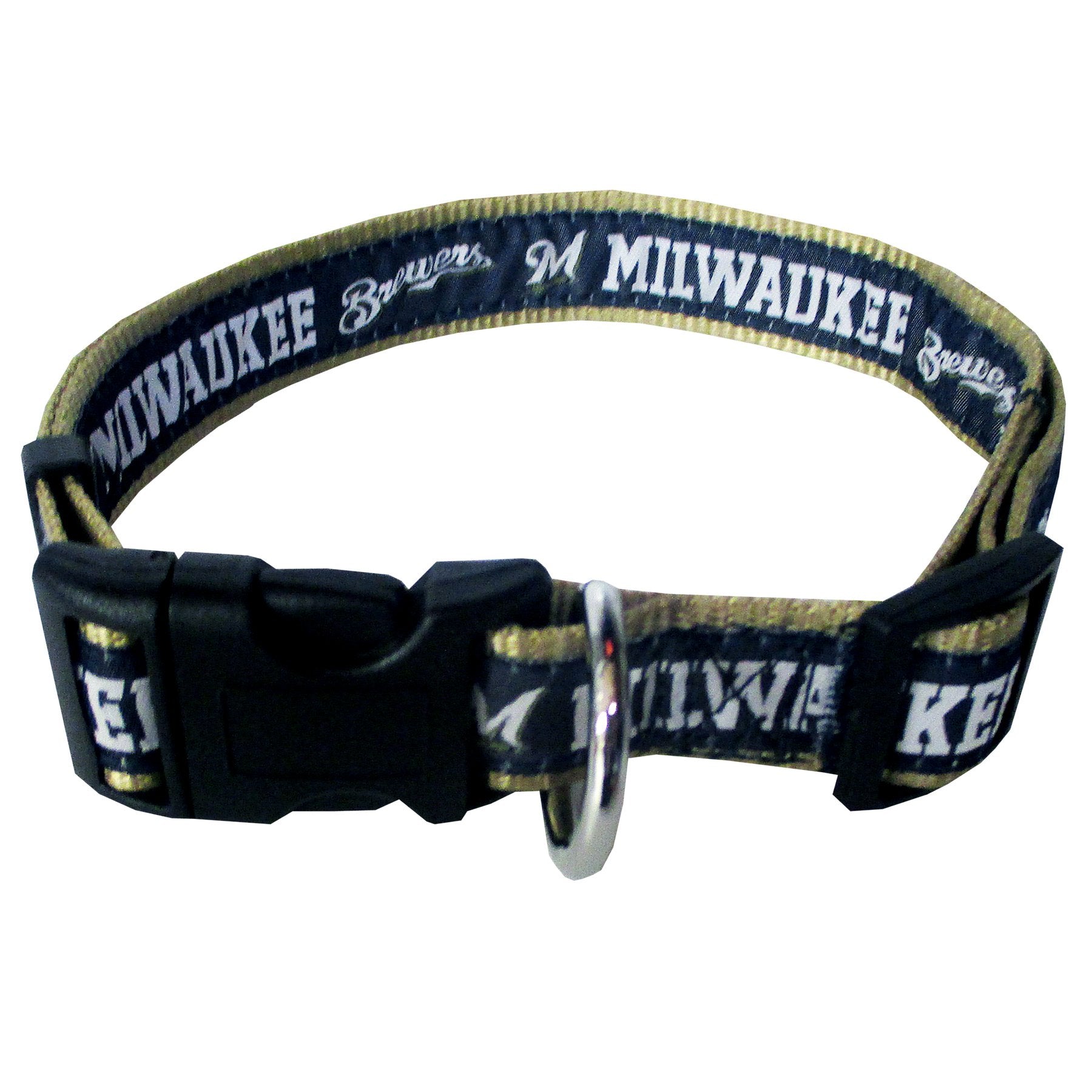MLB Milwaukee Brewers Licensed PET COLLAR- Heavy-Duty, Strong, and Durable Dog Collar. Available in 29 Baseball Teams and 4 Size